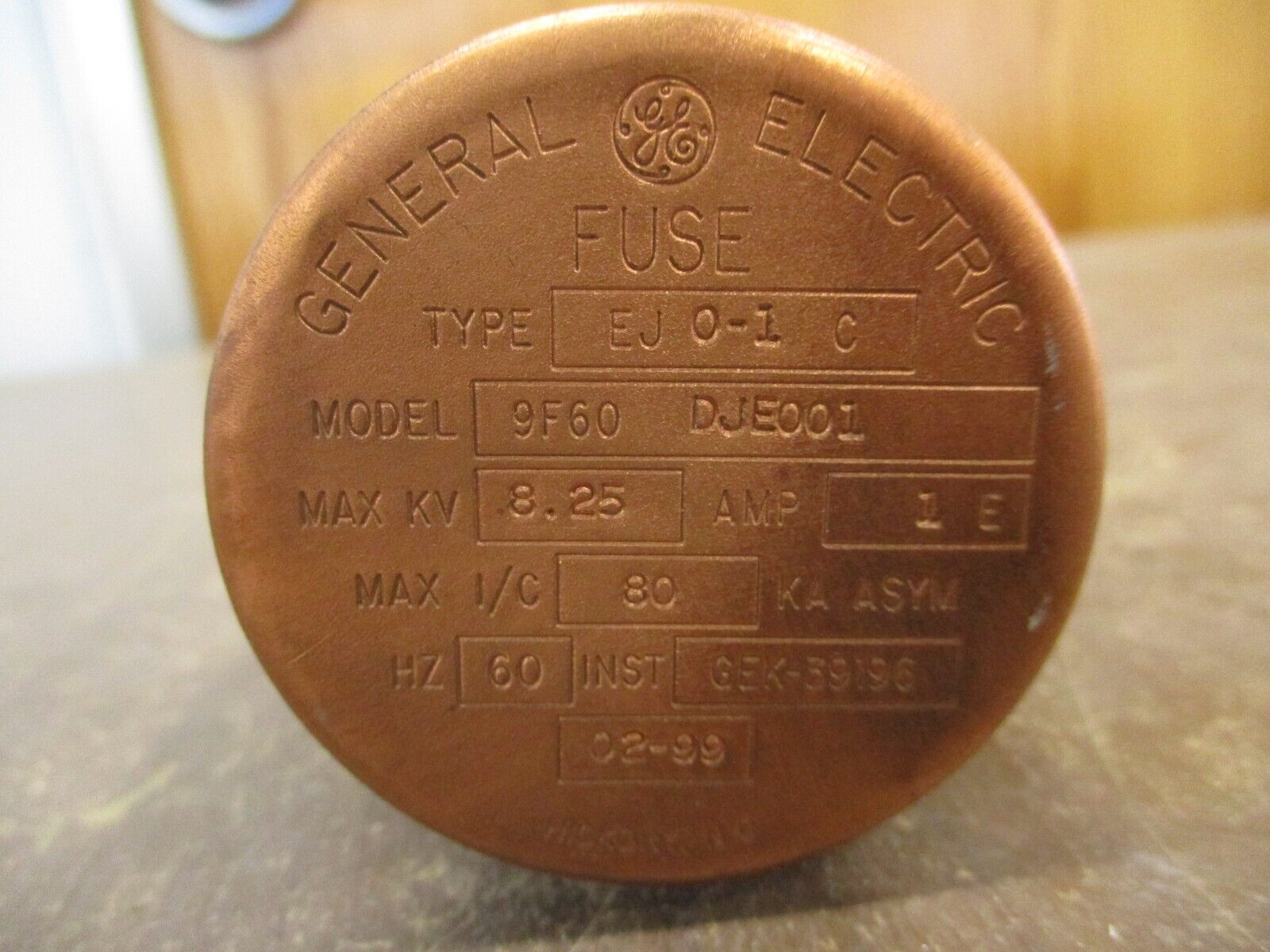 GE Type EJ 0-1 C Fuse 9F60 DJE001 1E 8.25kV 60Hz New Surplus