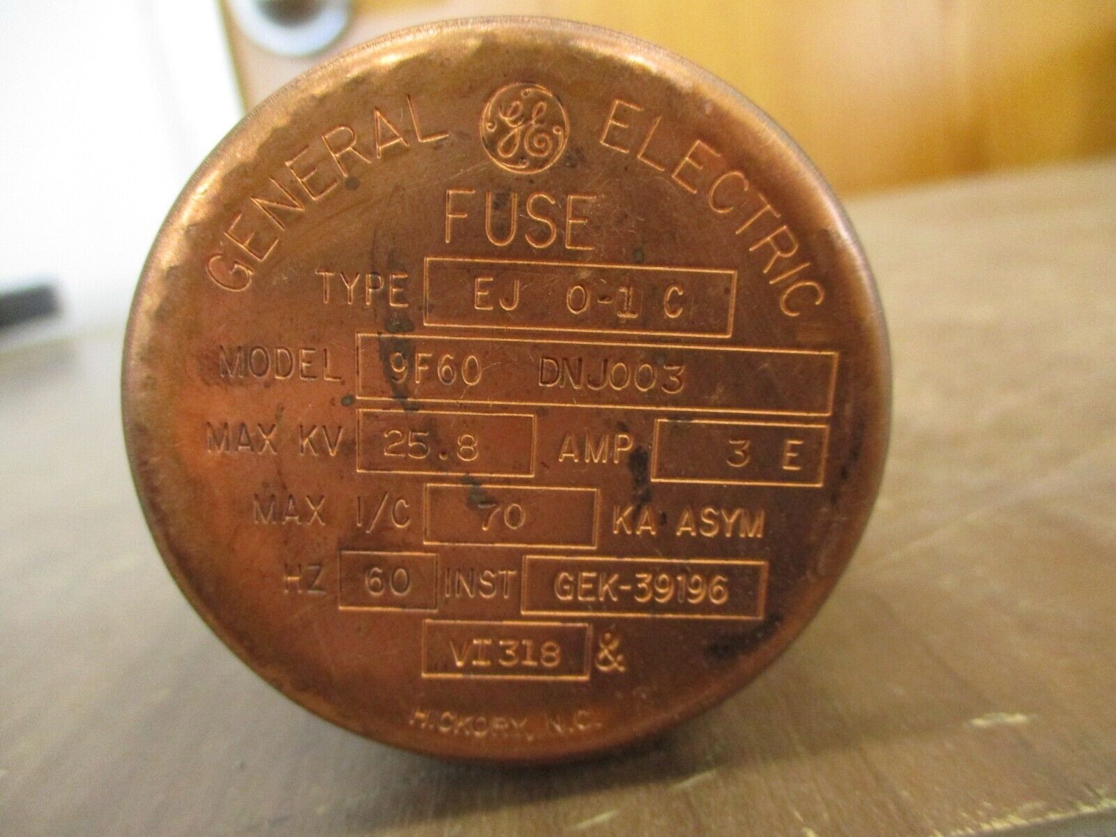 GE Type EJO-1 Fuse 9F60DNJ003 25.8kV 3E New Surplus