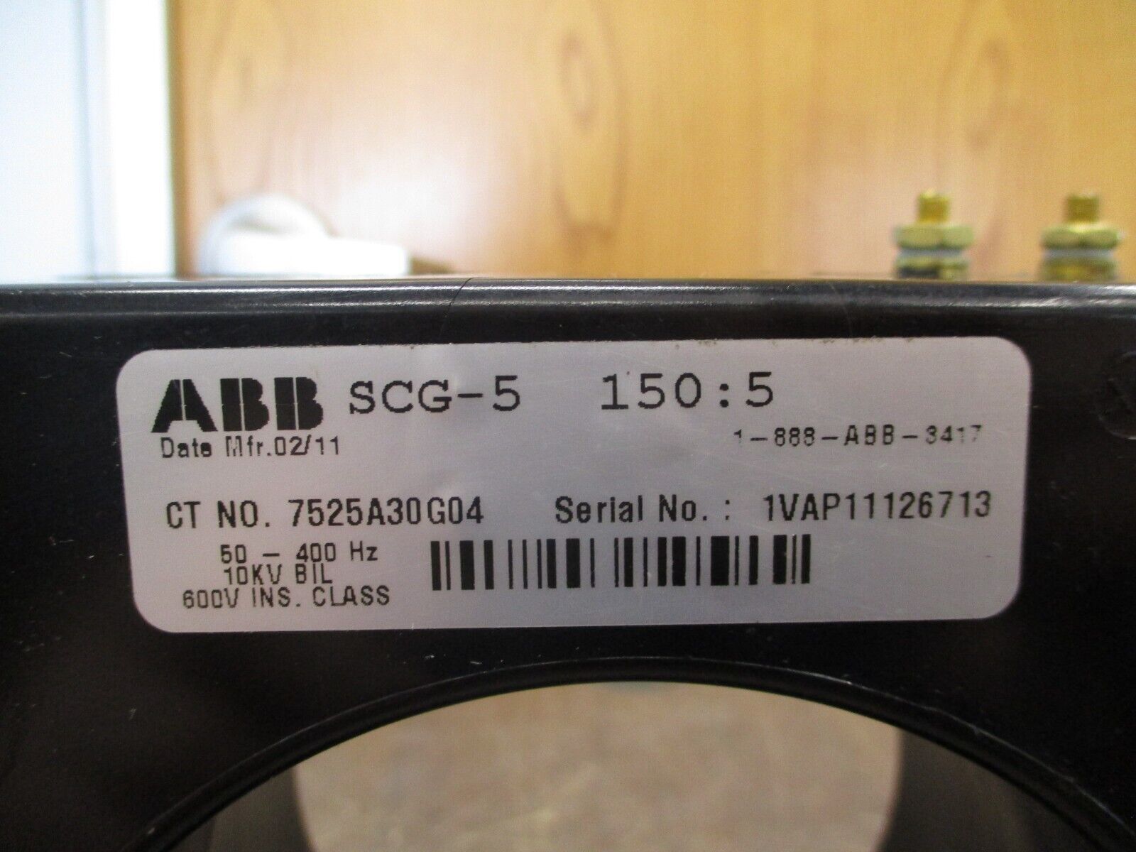 ABB SCG-5 Current Transformer 7525A30G04 Ratio 150:5A 600V 50-400Hz 10kV BIL