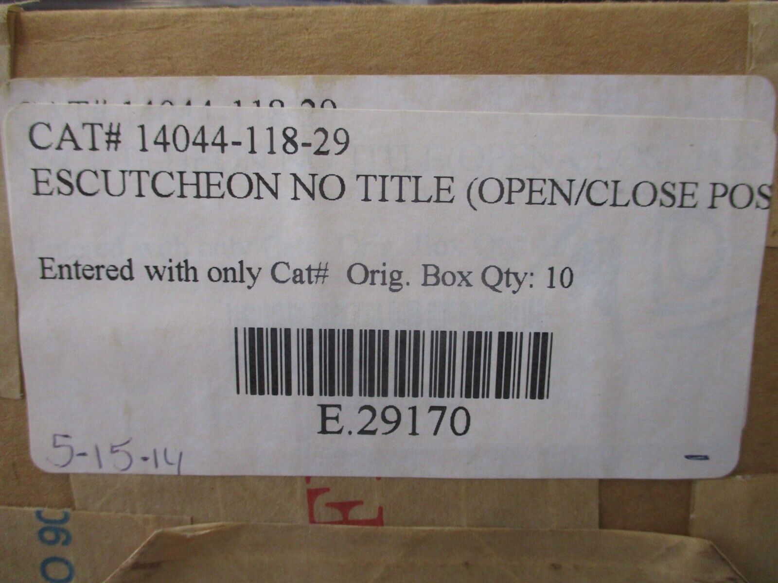 Shallco Open/Close Cover Plate 14044-118-29 *Box of 10* New Surplus