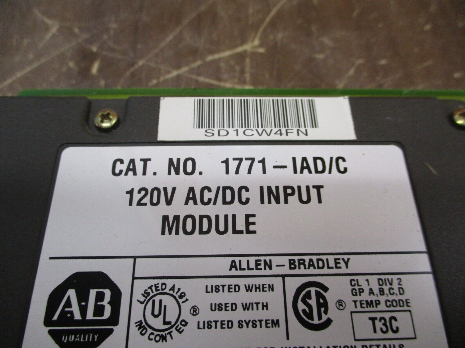 Allen-Bradley Input Module 1771-IAD Ser. C 120V AC/DC Used