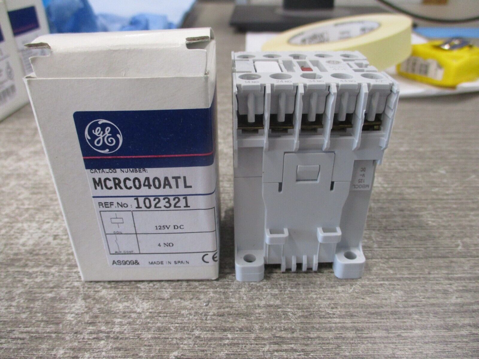 GE Contactor MCR040ATL 125VDC Coil 4 NO New Surplus