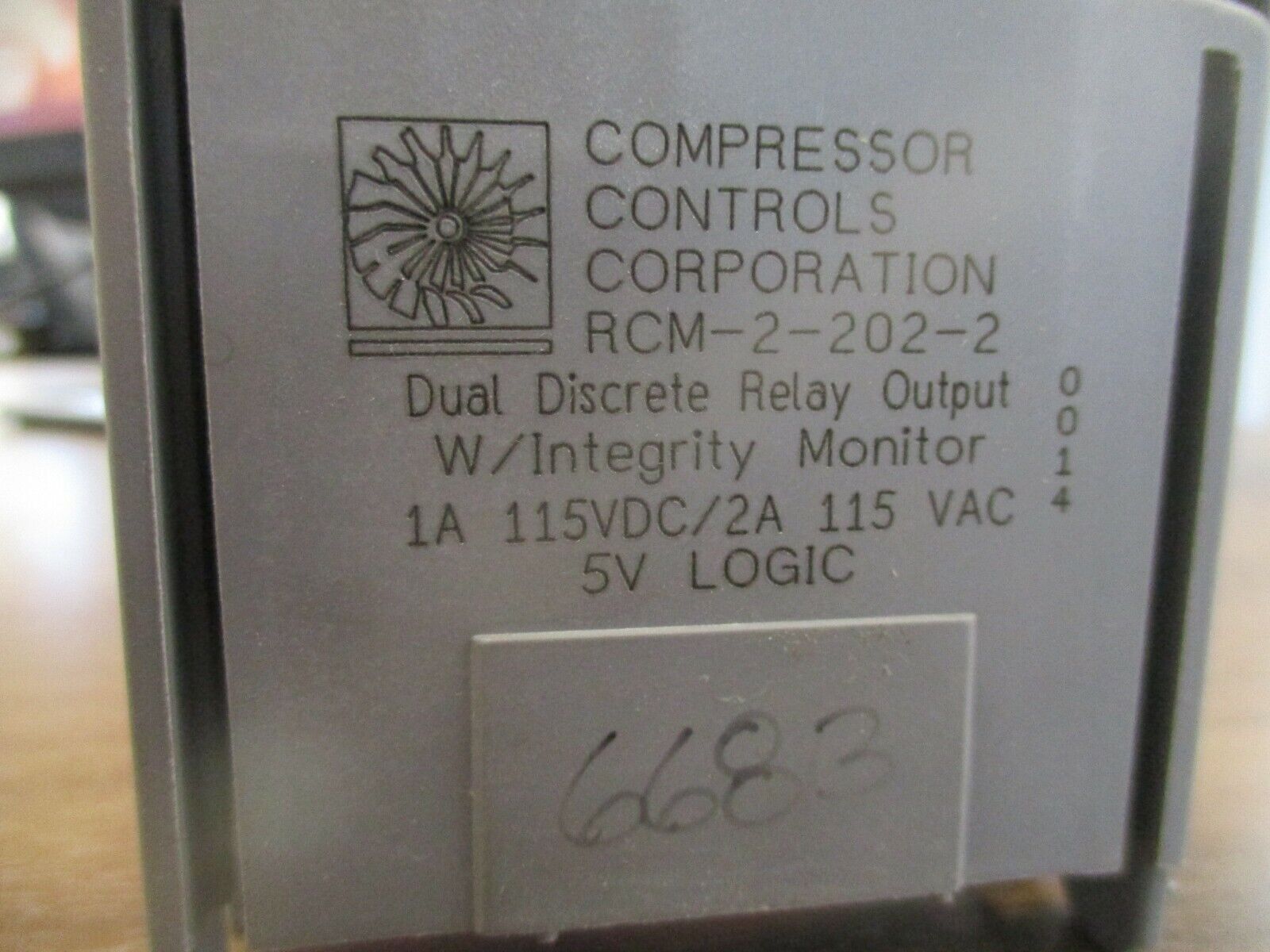 Compressor Controls Corp. Dual Discrete Relay Output Module RCM-2-202-2 Used