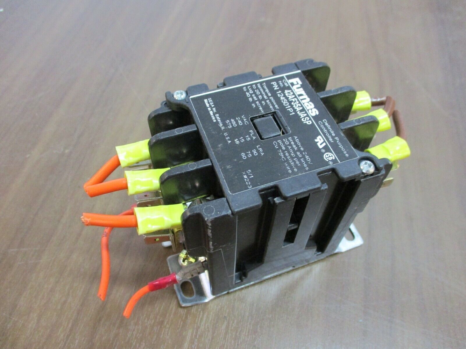 Furnas Contactor 42AF35AJASP 24V Coil 15A 575V Used