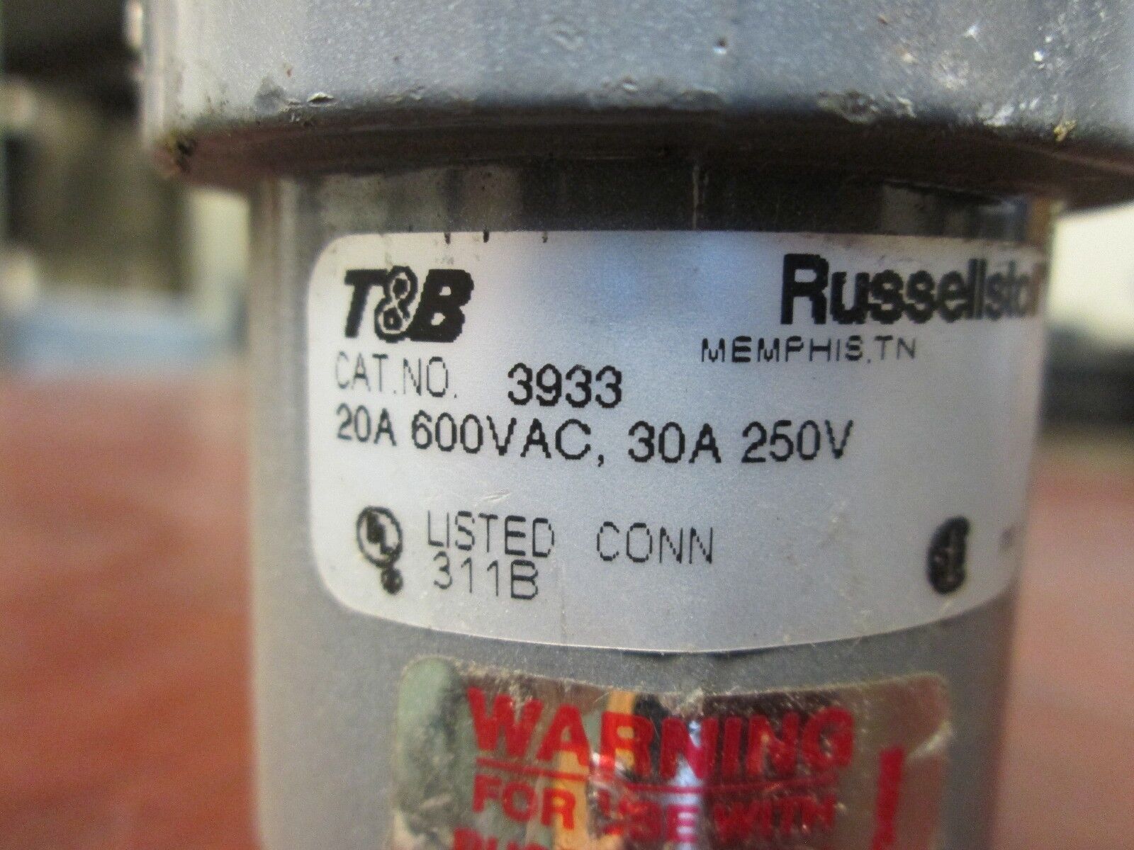 RussellStoll Connector 3933 Open End 20A-600V 30A-250V 3W Used