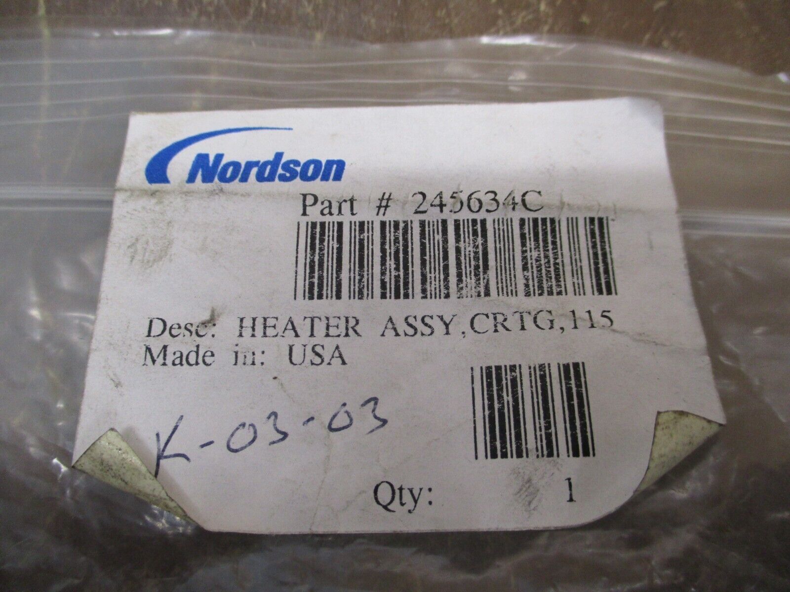 Nordson Cartridge Heater Assembly 245634C New Surplus