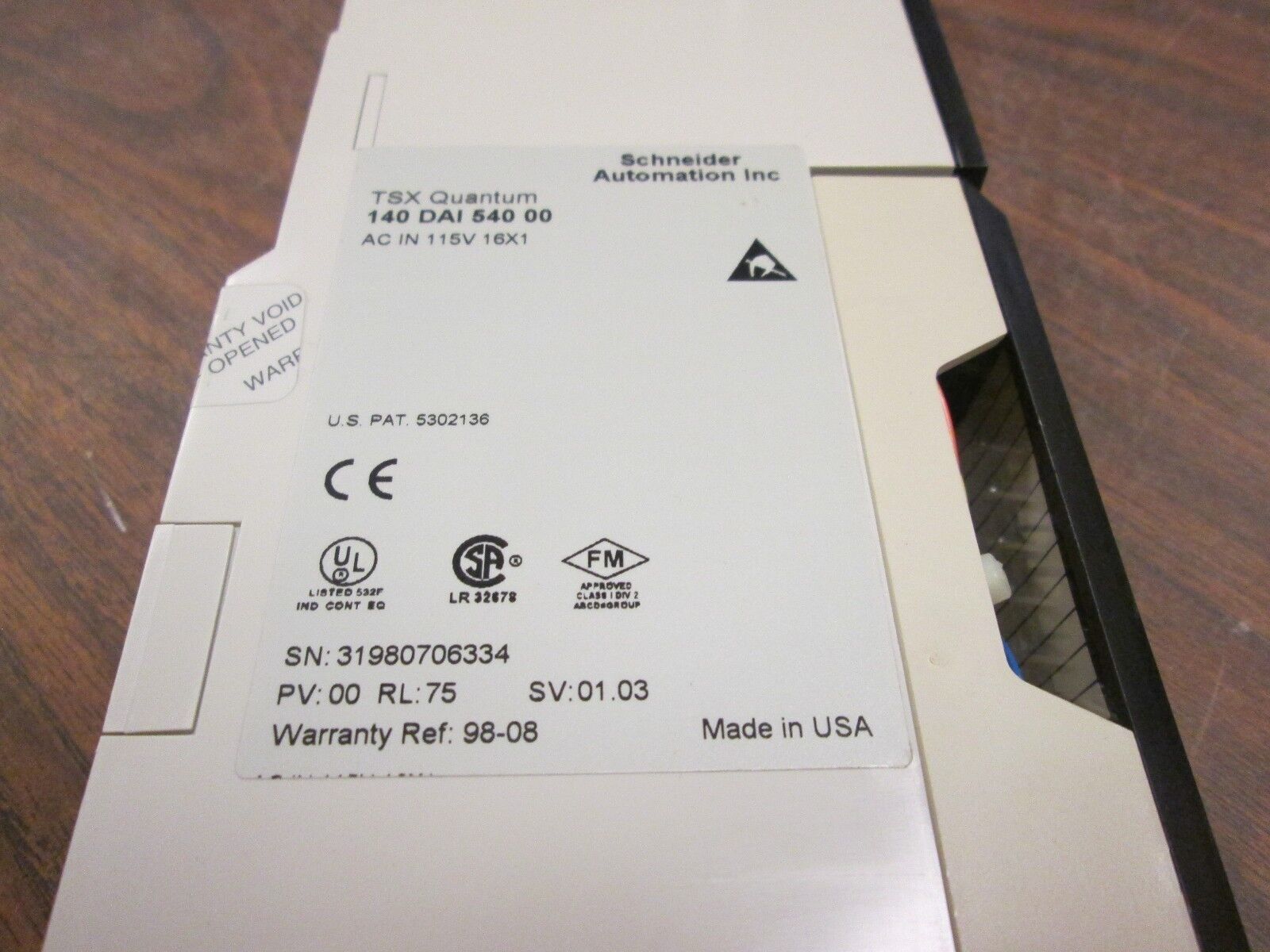 Schneider Automation TSX Quantum AC Input Module 140 DAI 540 00 16PT Used