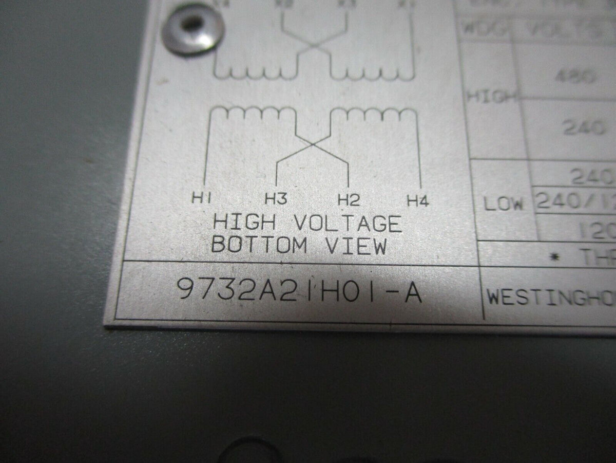 Westinghouse EP 3R Transformer 9732A21H01-A 5kVA Pri: 240/480V Sec: 120/240V