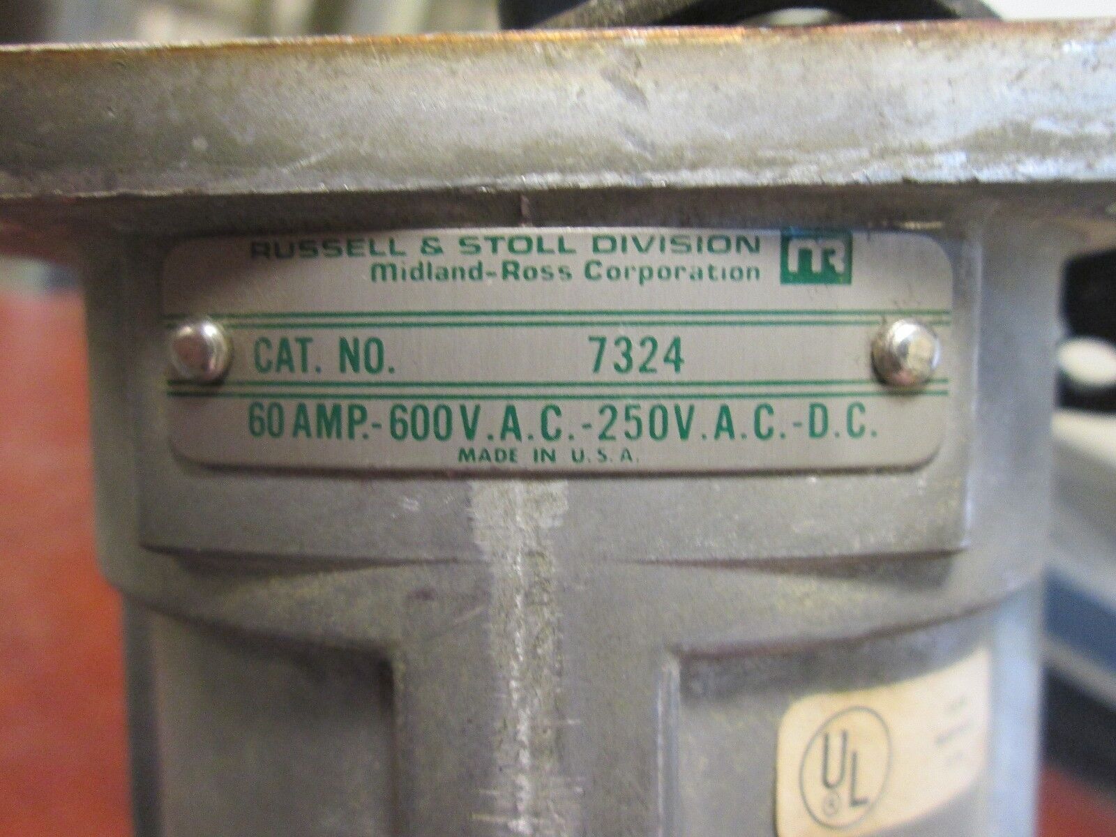 Russellstoll Receptacle 7324 60A 600V 3P 4W Used