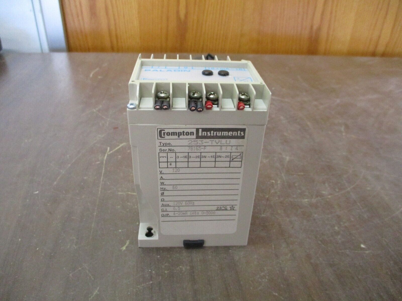 Crompton Paladin Transducer 253-TVLU 120V 60Hz Used