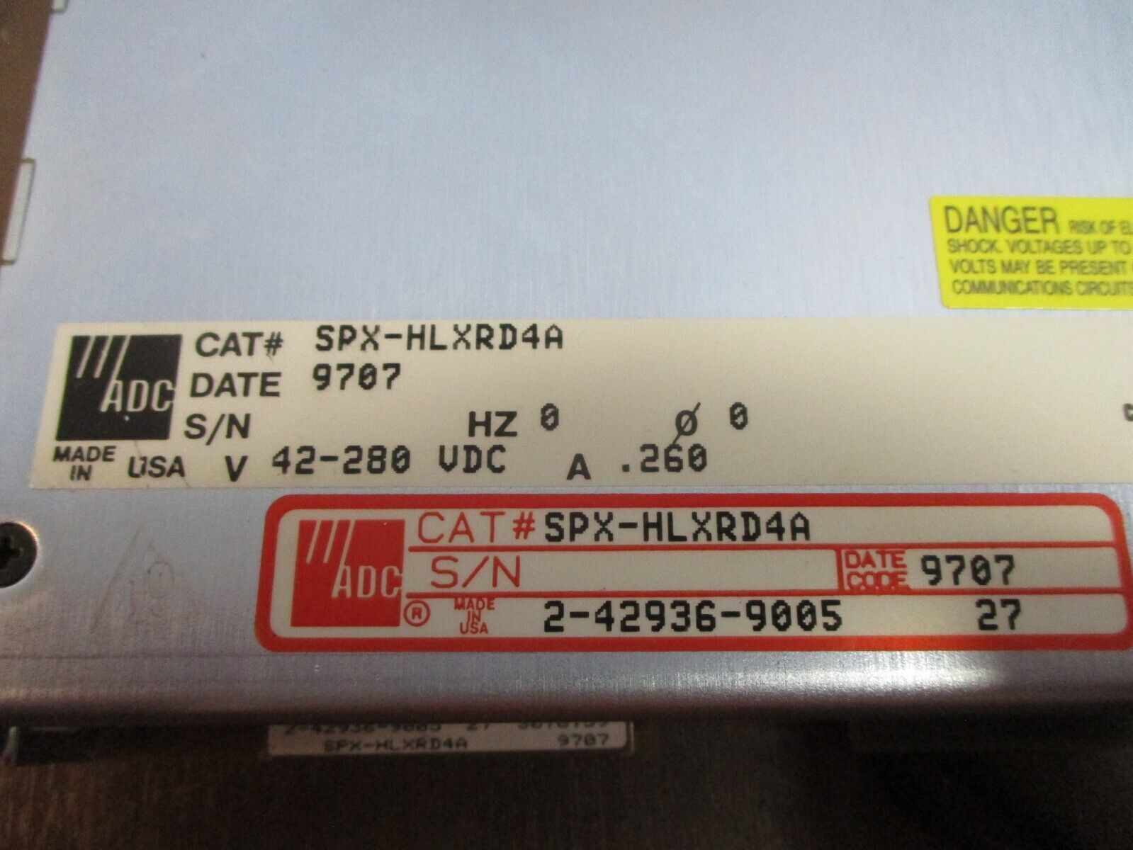 ADC Soneplex HDSL Module SPX-HLXRD4A 42-208VDC 0.260A Used