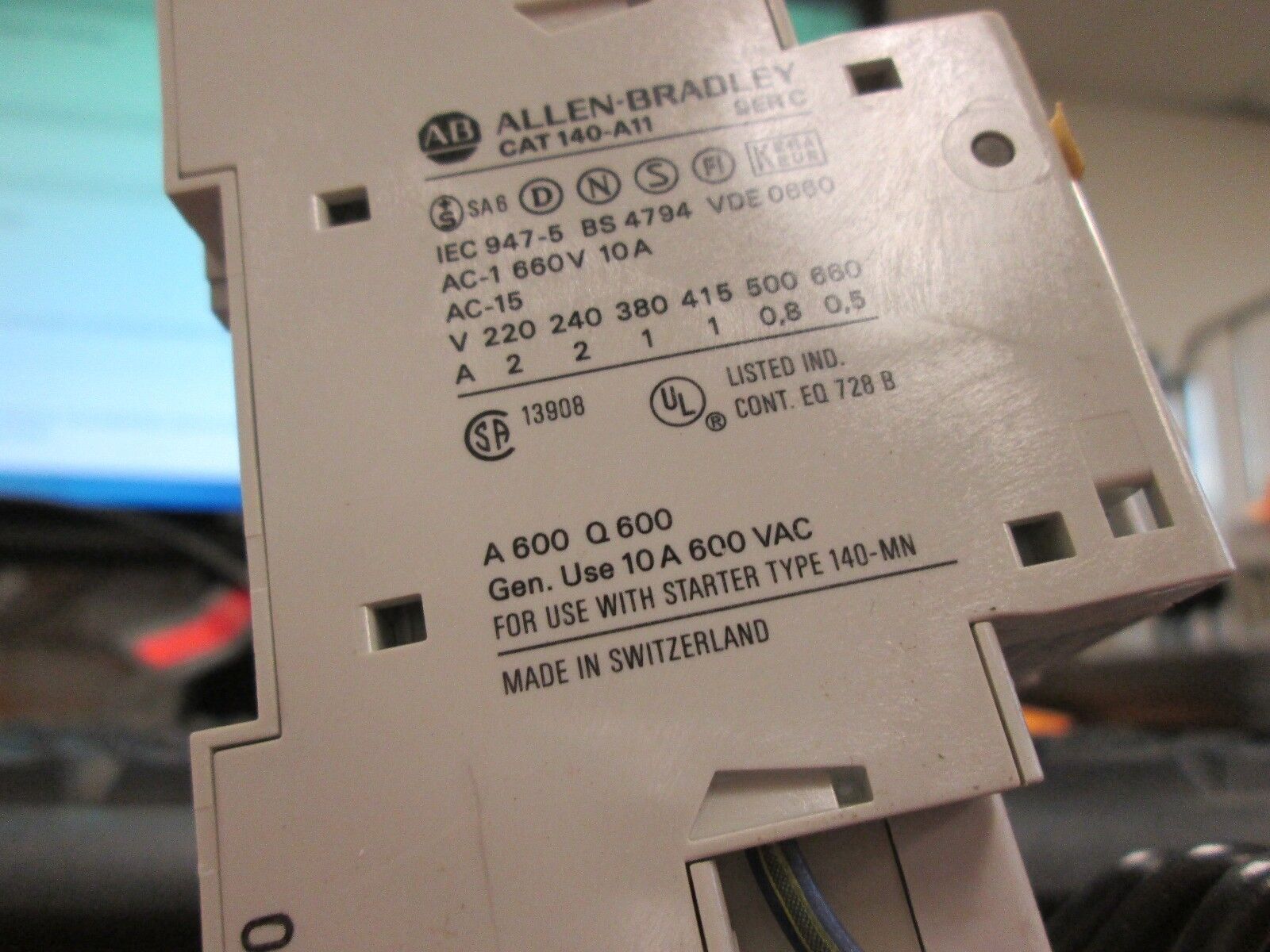 Allen Bradley, Manual Starter, 140-MN-0250, W/ Aux. Contact, Lot of 2, Used