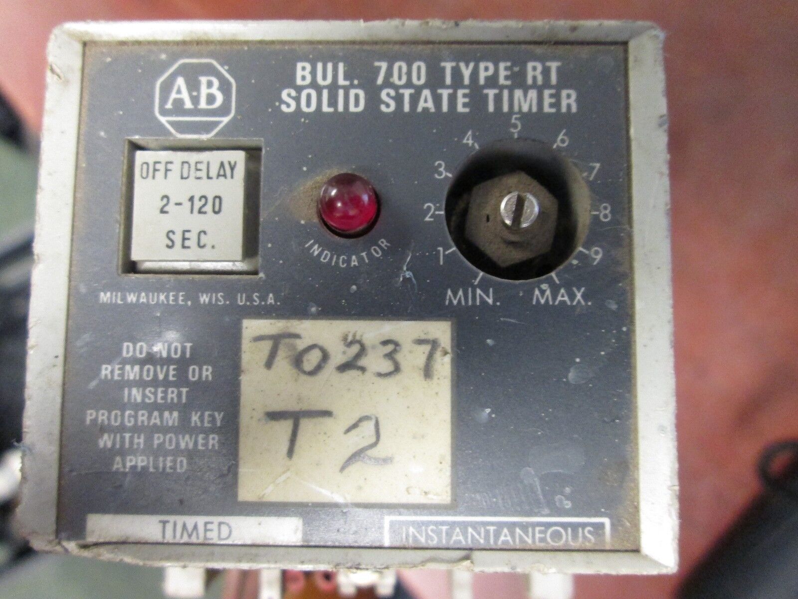 Allen-Bradley Time Delay Relay 700-RT11N110A1 Range: 2-120sec Used