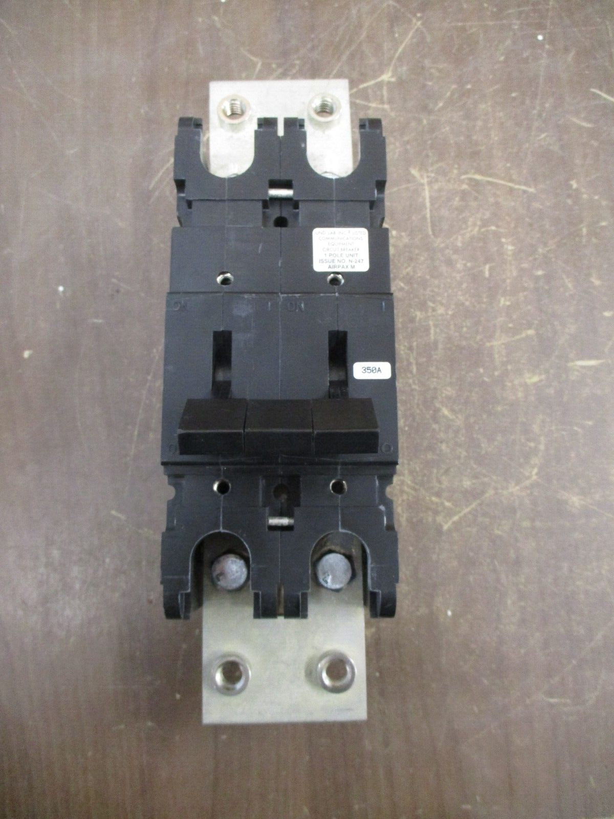Airpax DC Circuit Breaker JTEP-2-1REC4-30245-350 350A 160VDC Trip: 438A Used