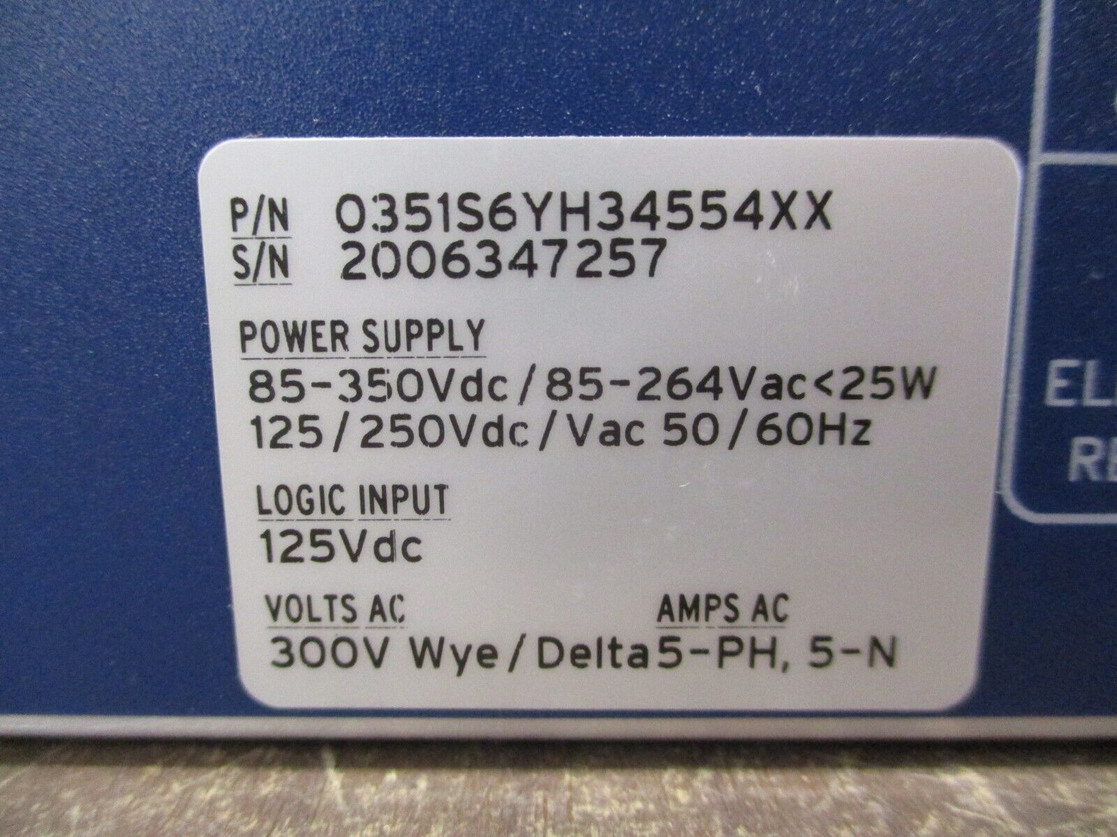 SEL SEL-351S Relay Meter Control Fault Locator 0351S6YH34554XX New Surplus