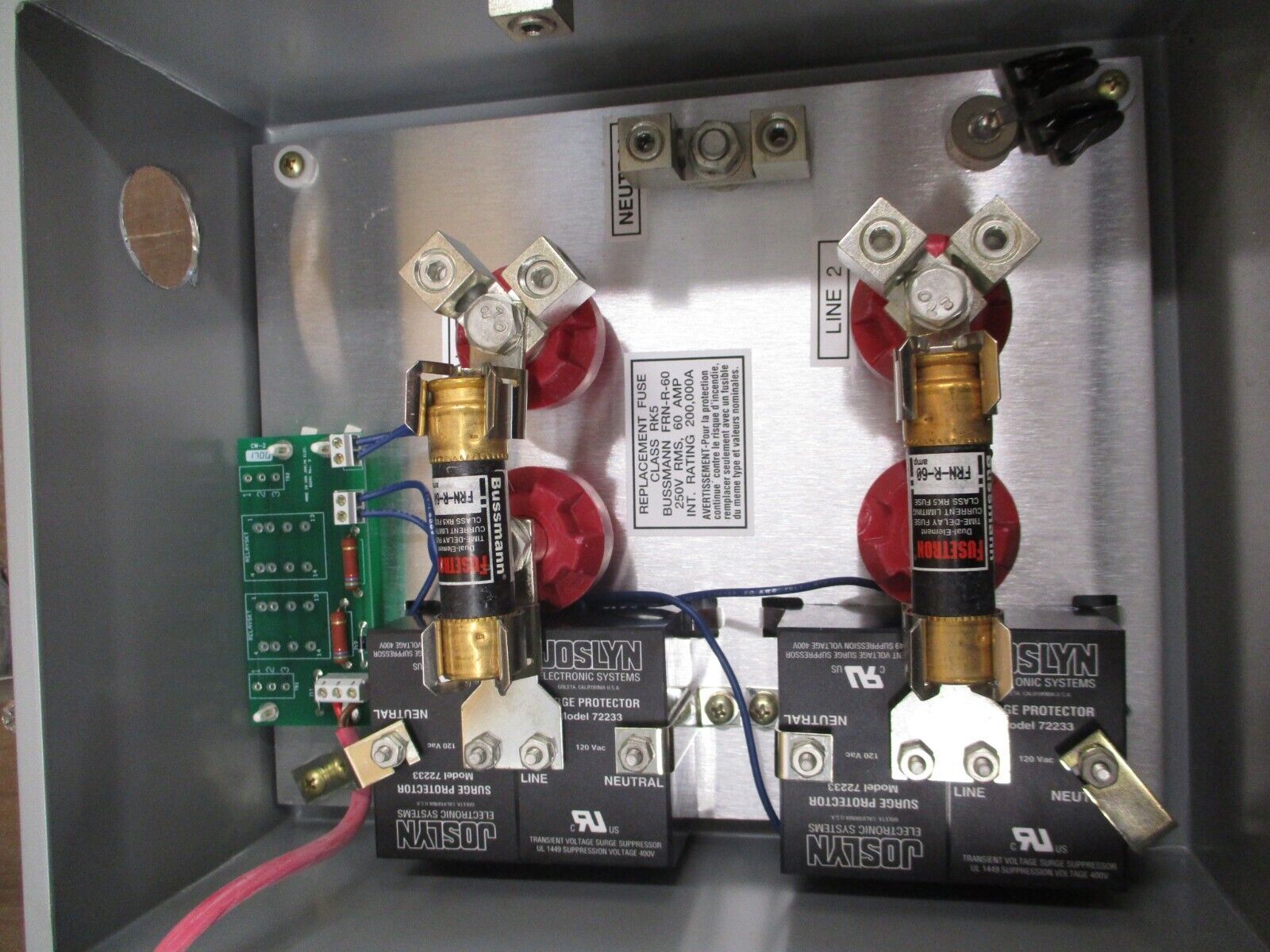 Joslyn Surgitron I AC Surge Protector 1265-45 120/240V 1Ph 3W 50/60Hz Used