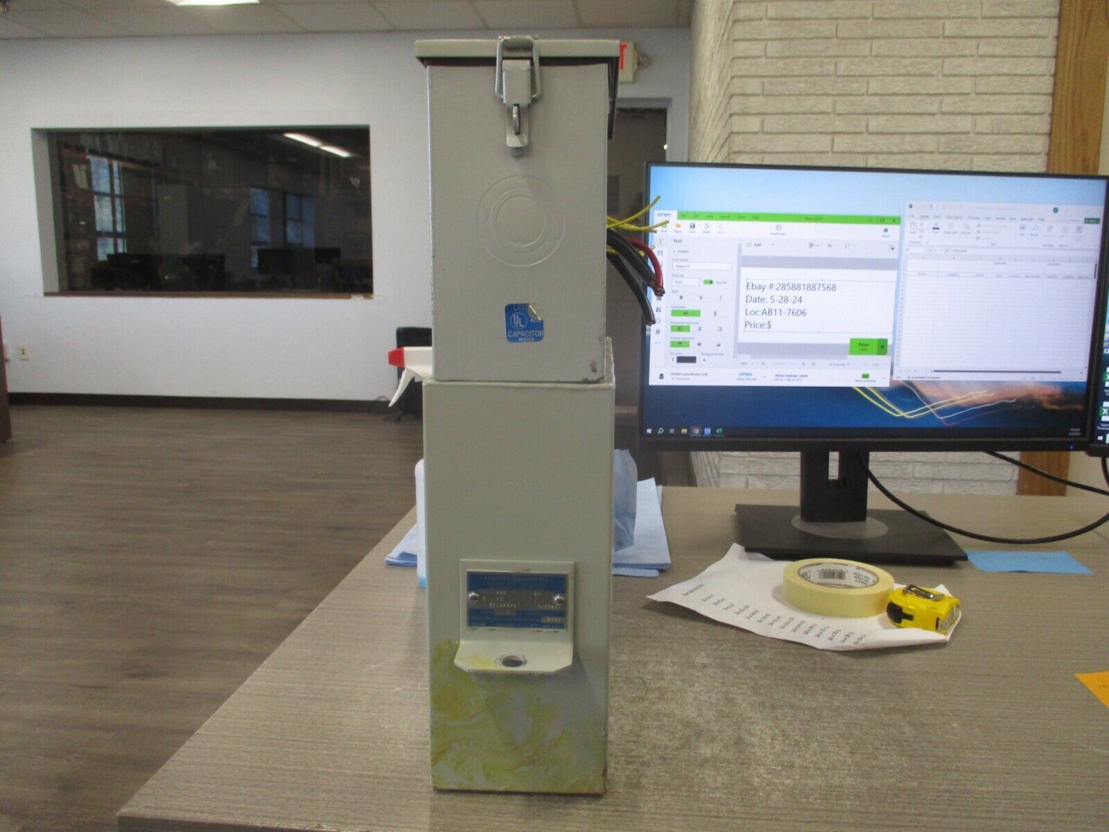 GE Dielektrol Capacitor 55L345KD 20 KVAR 480V 60Hz 3Ph Used