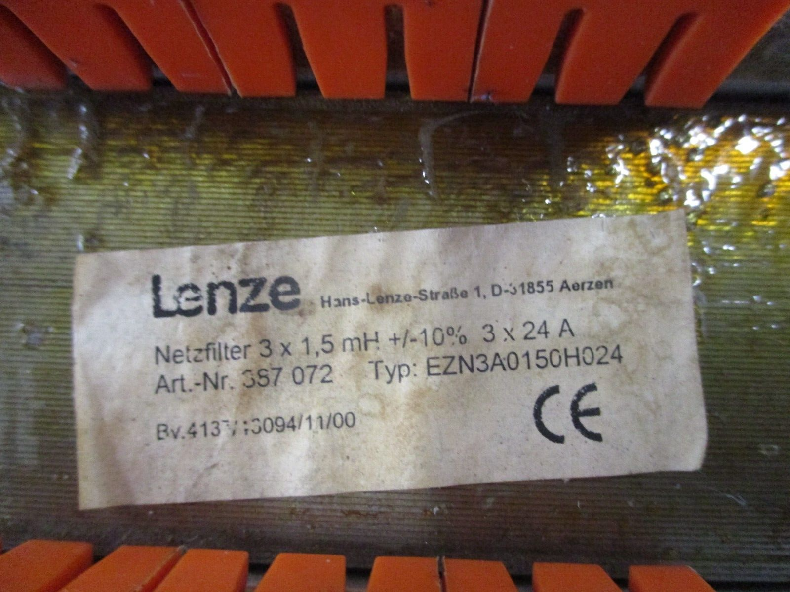 Lenze Line Reactor EZN3A0150H024 1.5mH 3Ph Used