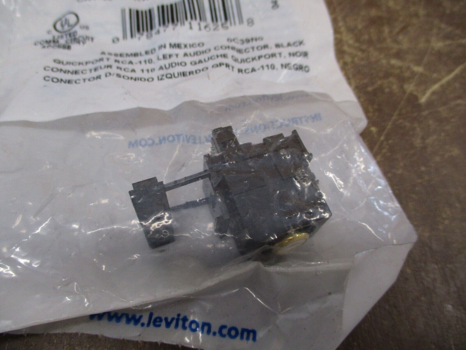 Leviton RCA-110 Quickport Left Audio Connector 40735-RWE Black *Lot of 7*