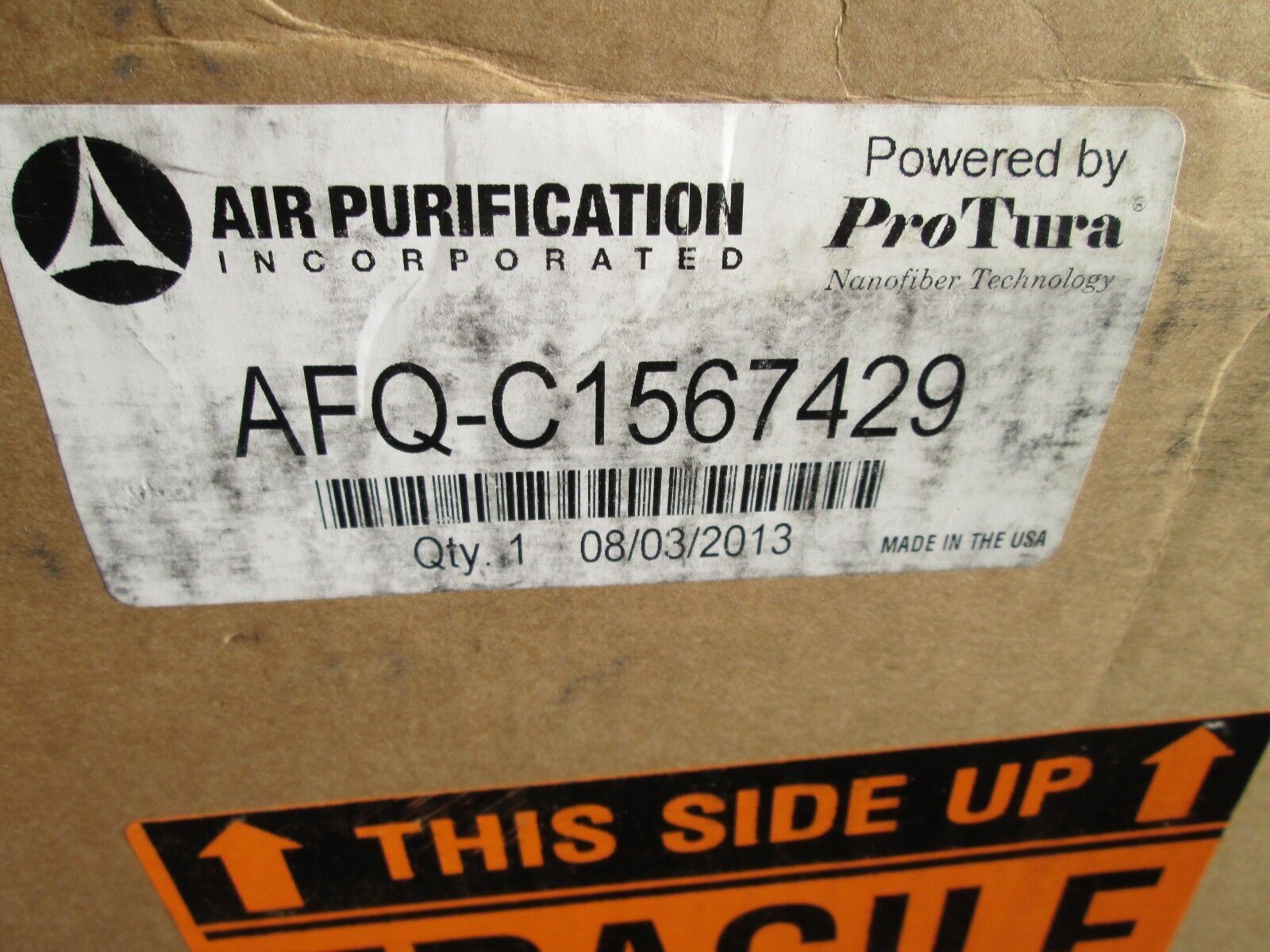 Air Purification Pro Tura Air Filter AFQ-C1567424 New Surplus