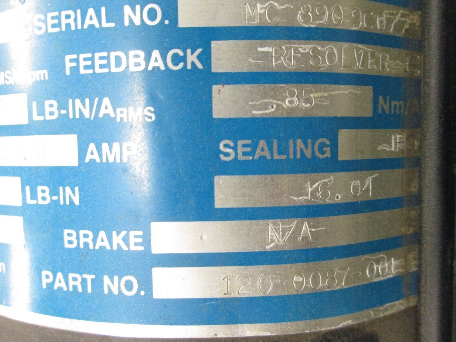 Gould CGD27-R Brushless Servo Motor 120-0087-001 Motor Torque 142 Used