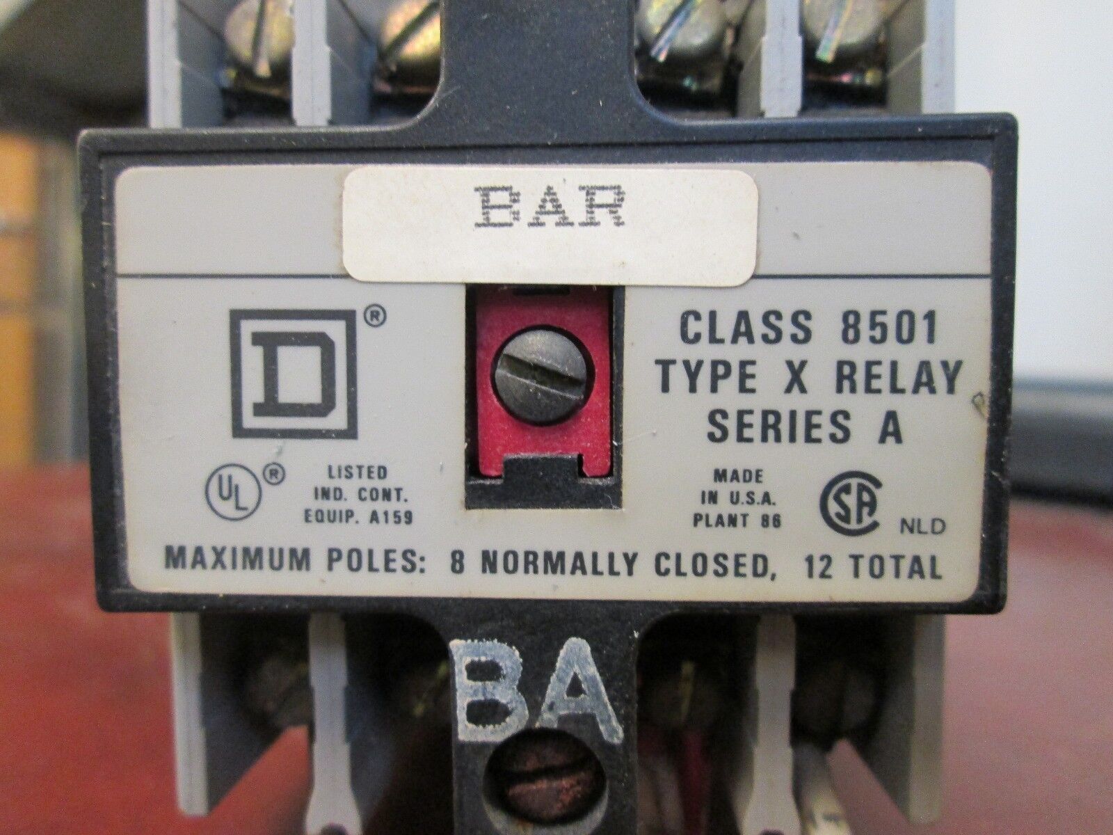 Square D Control Relay 8501 X040 Used