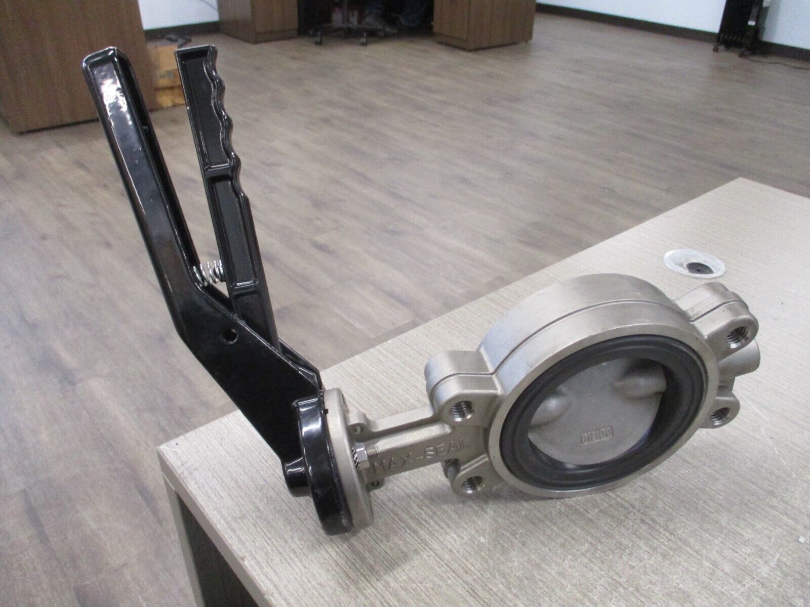 Max Seal Stainless Steel Butterfly Valve 53-SS-SS-V-N-100 4" New Surplus