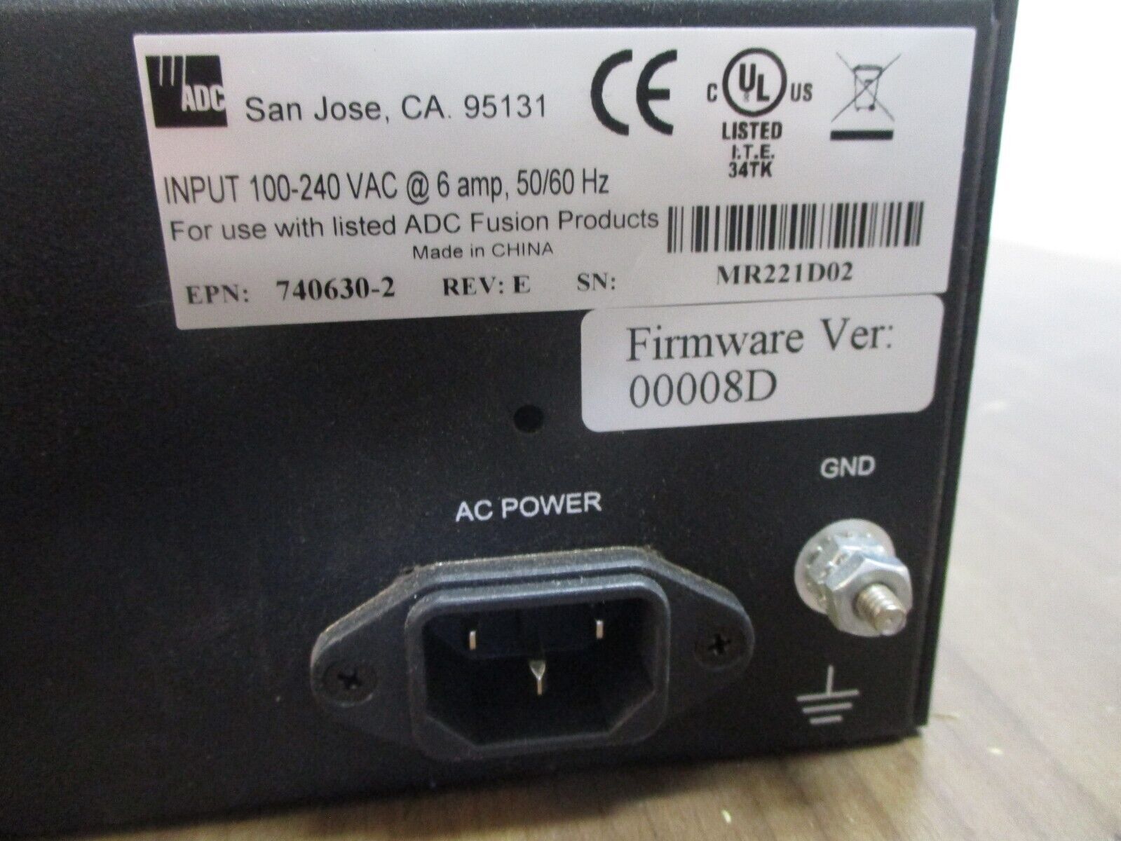 ADC InterReach Fusion Expansion Hub 740630-2 Rev. E F/W Rev. 00008D Used
