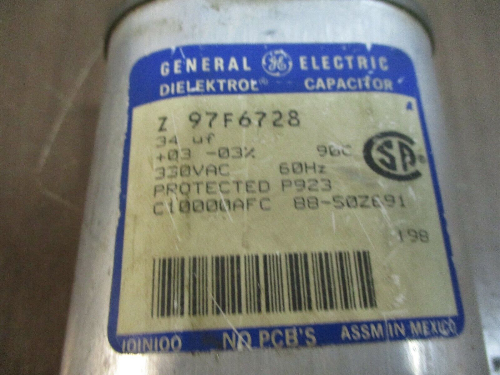 GE Capacitor Z 97F6728 34uF 330V 60Hz Used