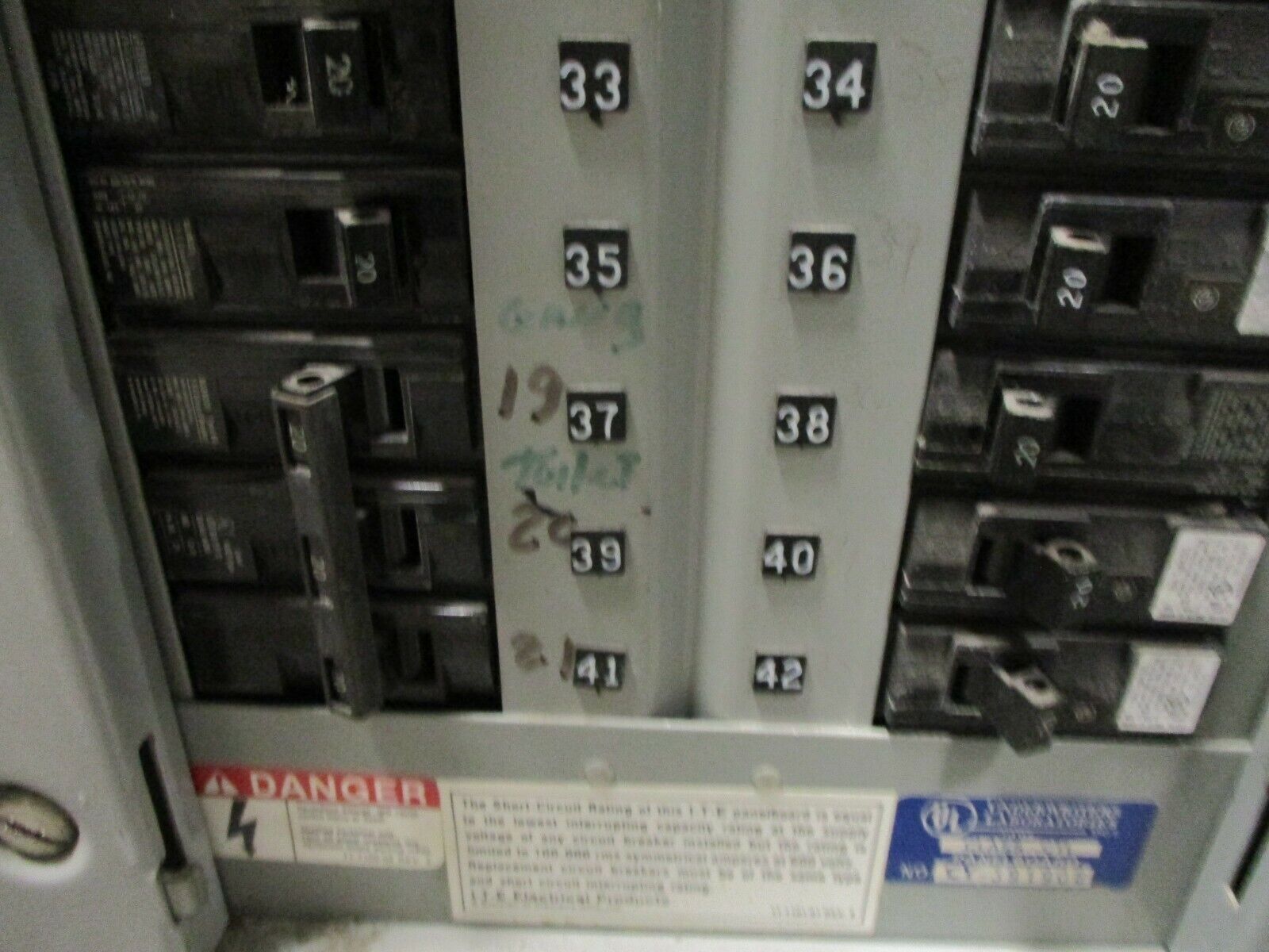 ITE Main Breaker Circuit Breaker Panel CDP-7 225A Max 208Y/120 3Ph 4W Used