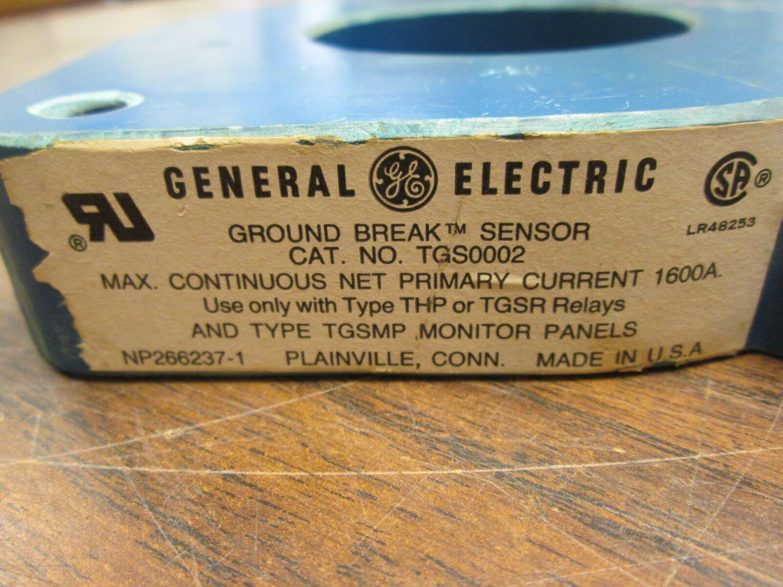 GE Ground Break Sensor TGS0002 For Type TGSR Relays 1600A Used