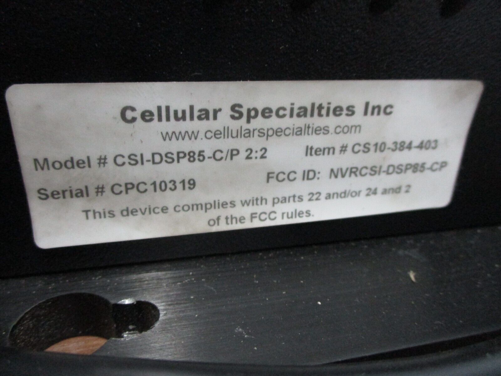 Cellular Specialties Inc. Duplex Repeater CSI-DSP85-C/P 2:2 Used