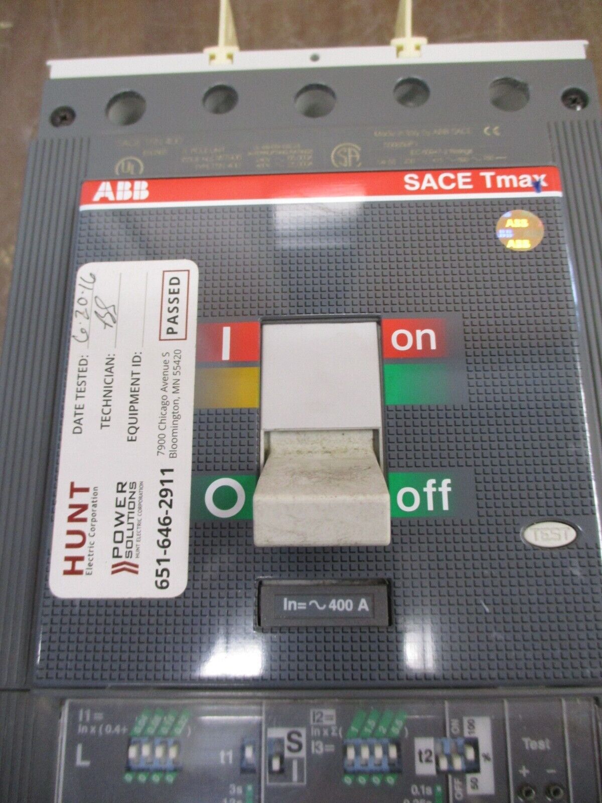 ABB SACE Tmax Circuit Breaker T5N 400 400A 600V 3P w/ PR221DS Trip Used