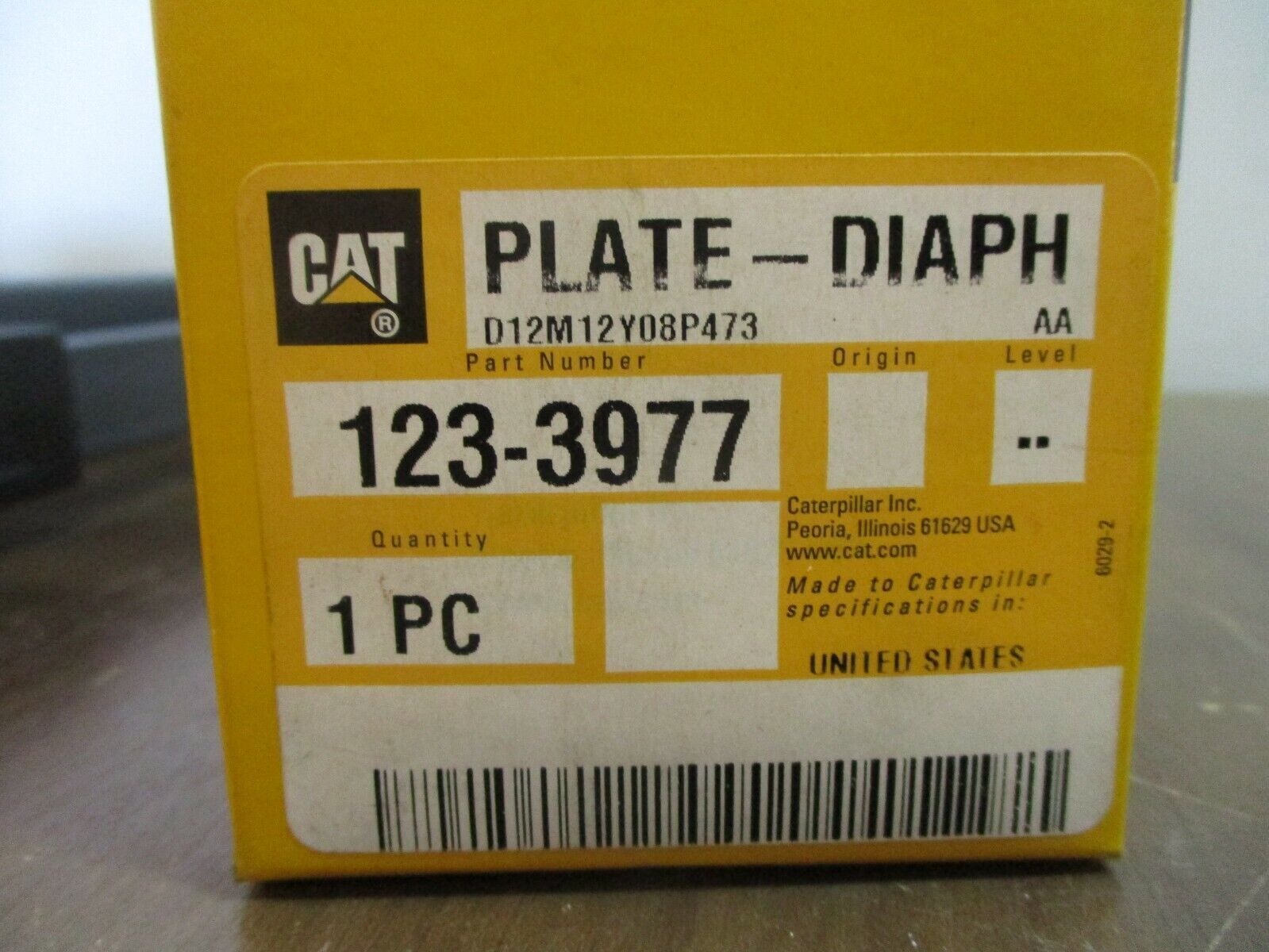 CAT Diaphragm Plate 123-3977 New Surplus