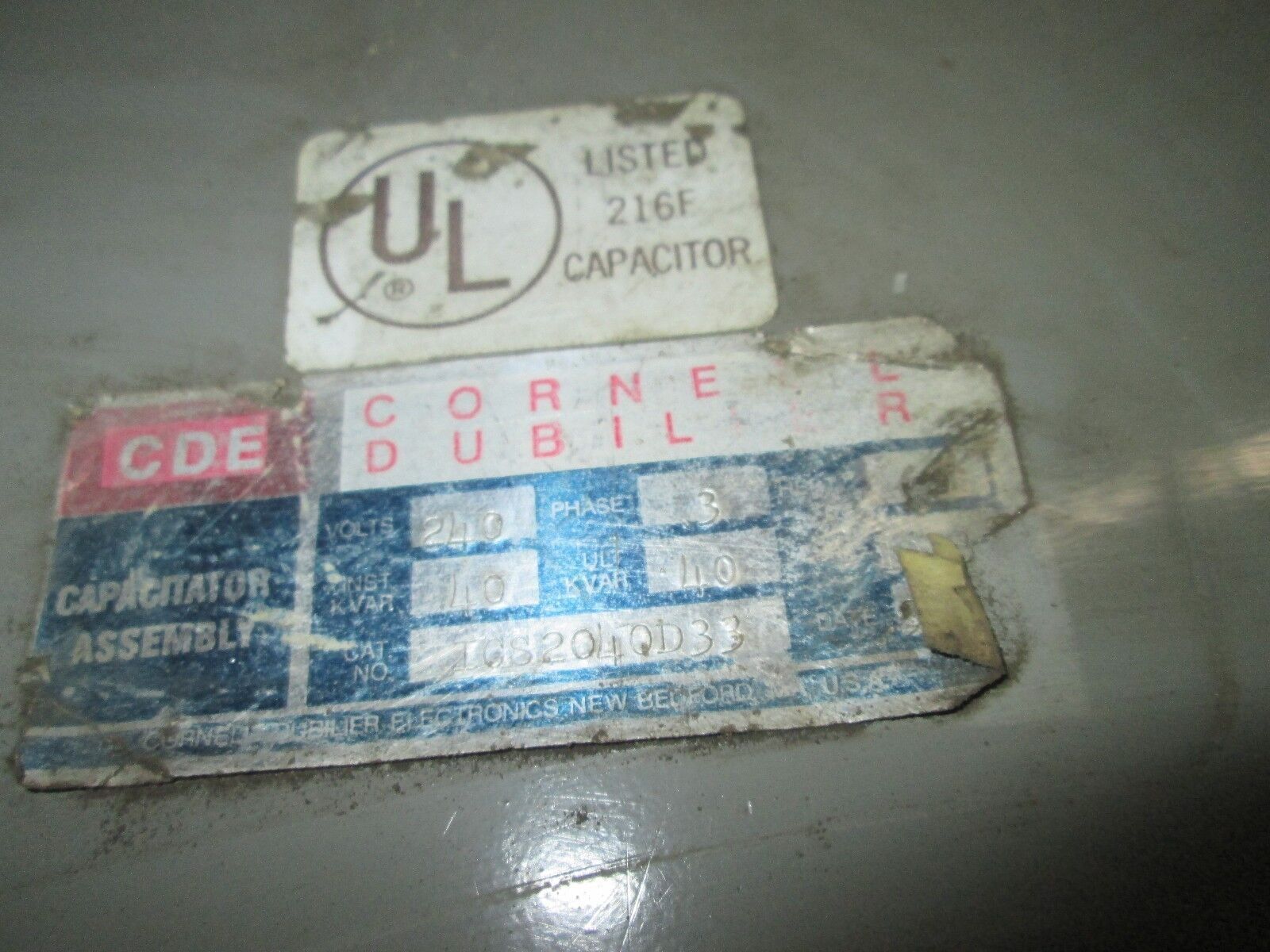 CDE / Cornell Dubilier Capacitator Assembly ICS2040D33 240V 40KVAR 3Ph Used