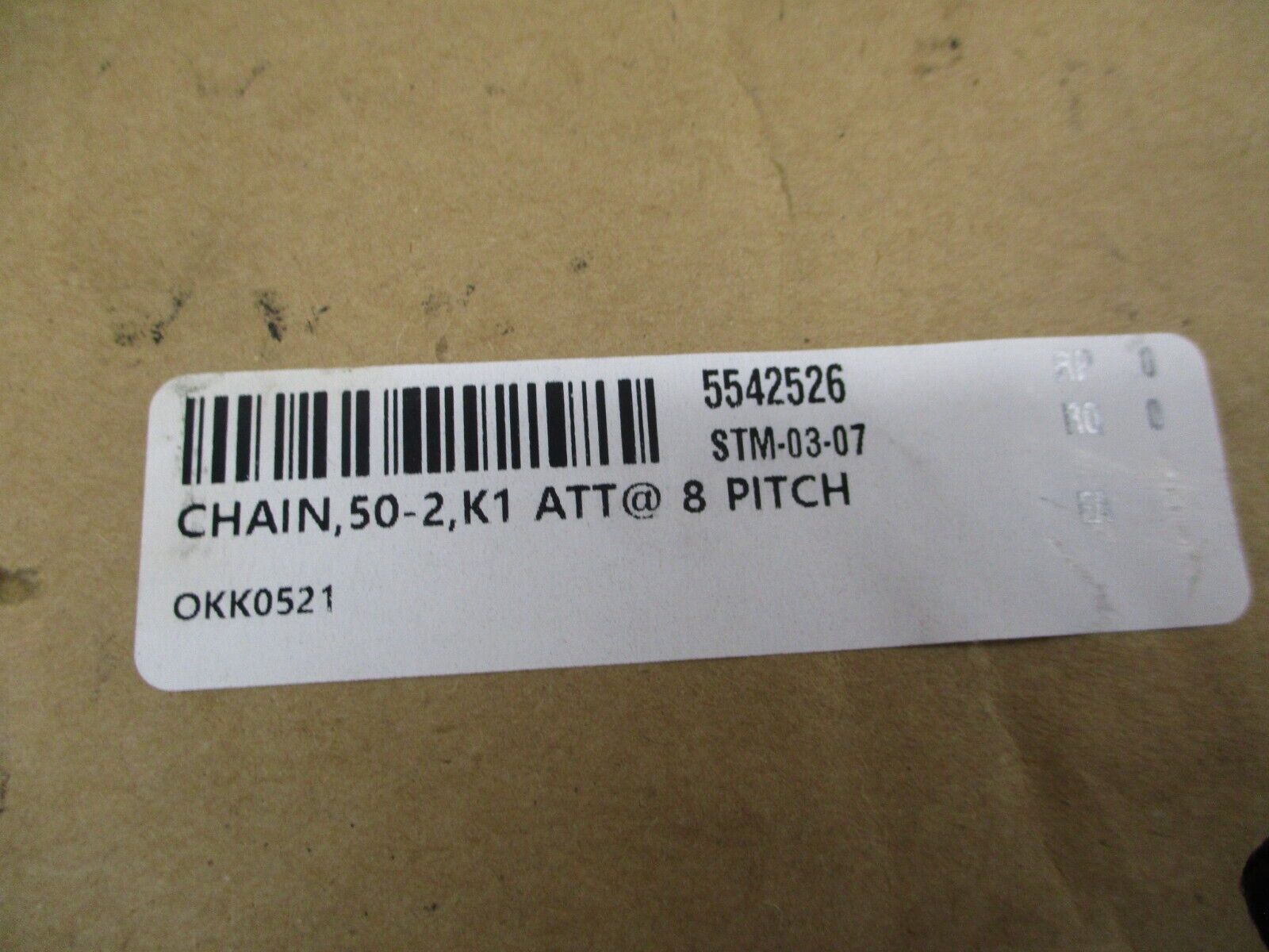Tsubaki Roller Chain 50-2 Length: 10ft New Surplus