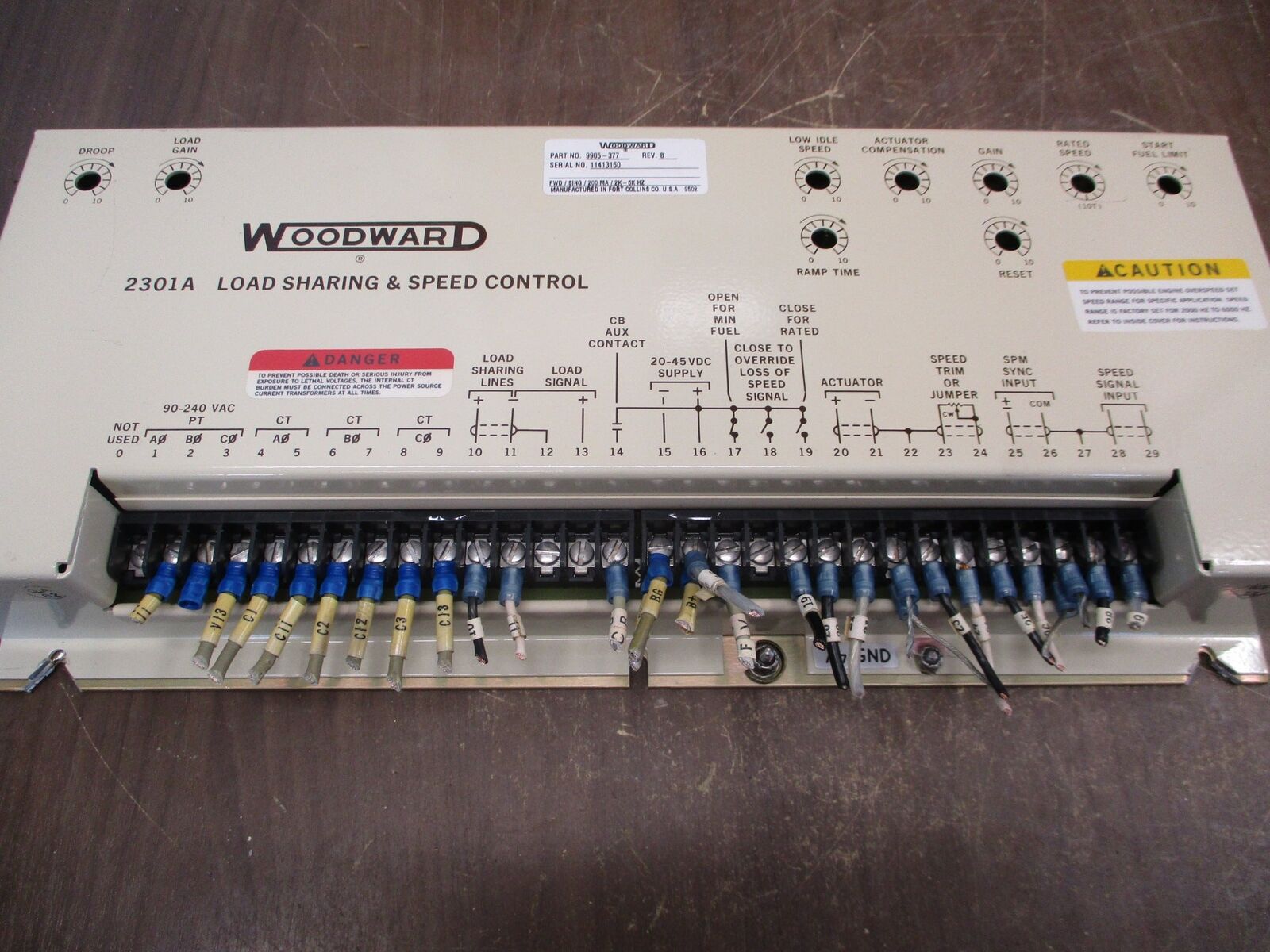 Woodward 2301A Load Sharing & Speed Control 9905-377 Rev. B Used
