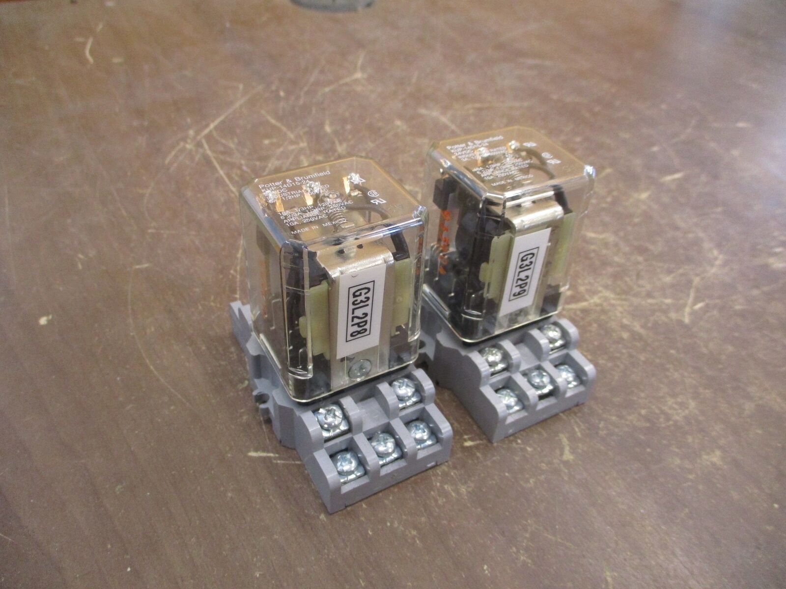 Potter & Brumfield Relay KUP-14D15-24 24VDC Coil w/ Base *Lot of 2* Used