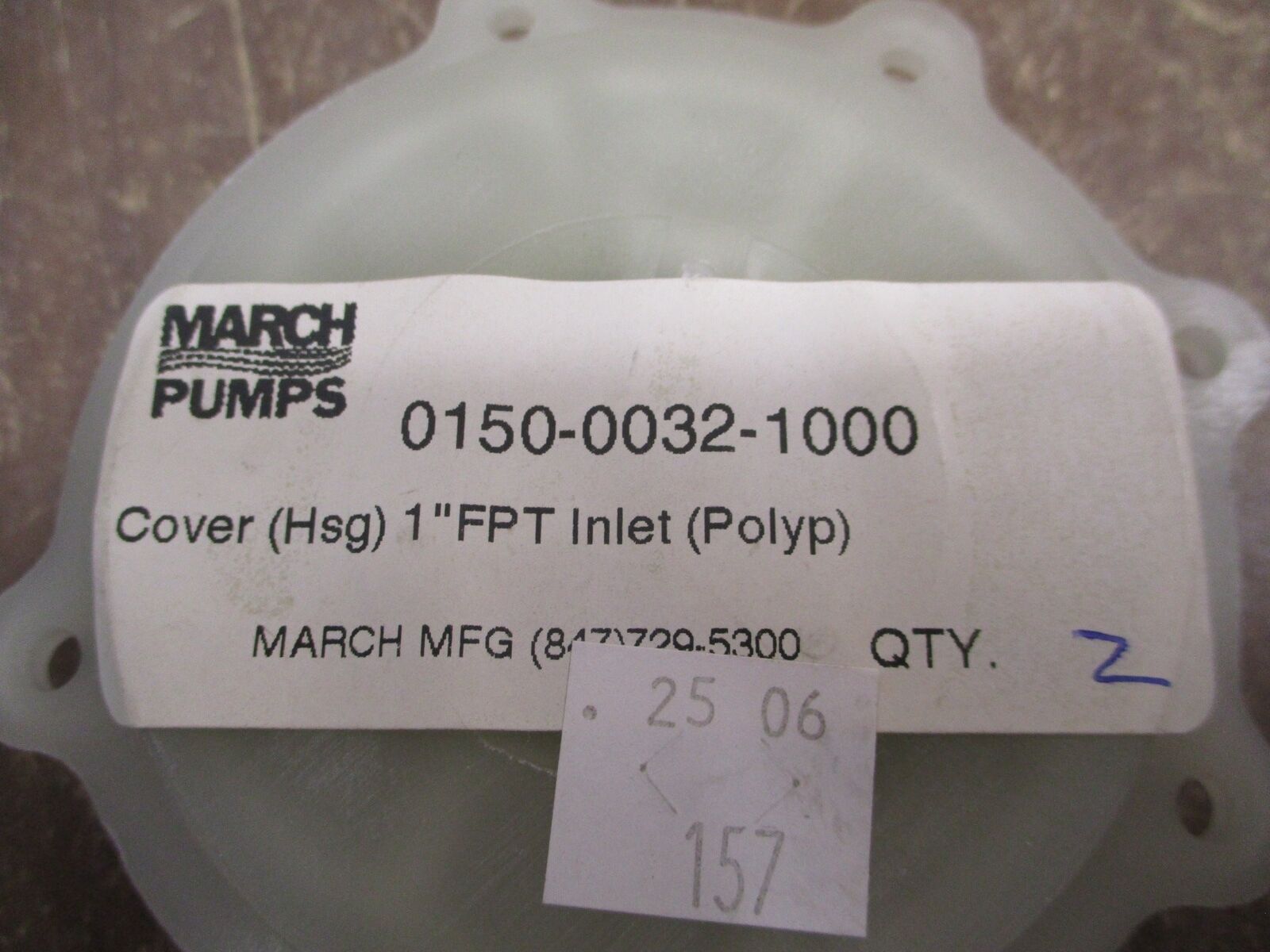 March 1" FPT Inlet Cover 0150-0032-1000 *No Box* New Surplus
