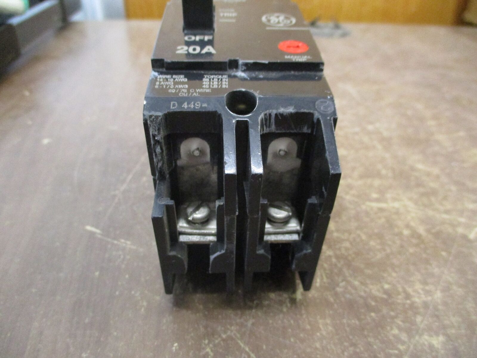 GE Bolt-On Circuit Breaker TEY220 M02 20A 480/277V 2P Used