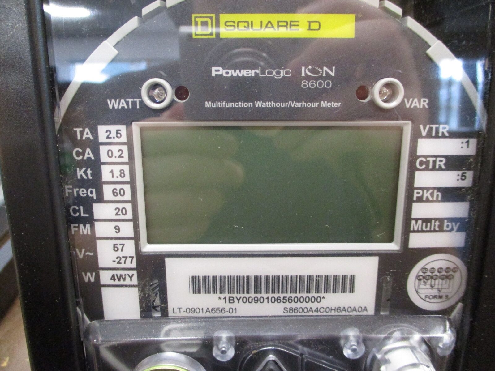 Square D PowerLogic ION 8600 Power Meter S8600A4C0H6A0A0A Used