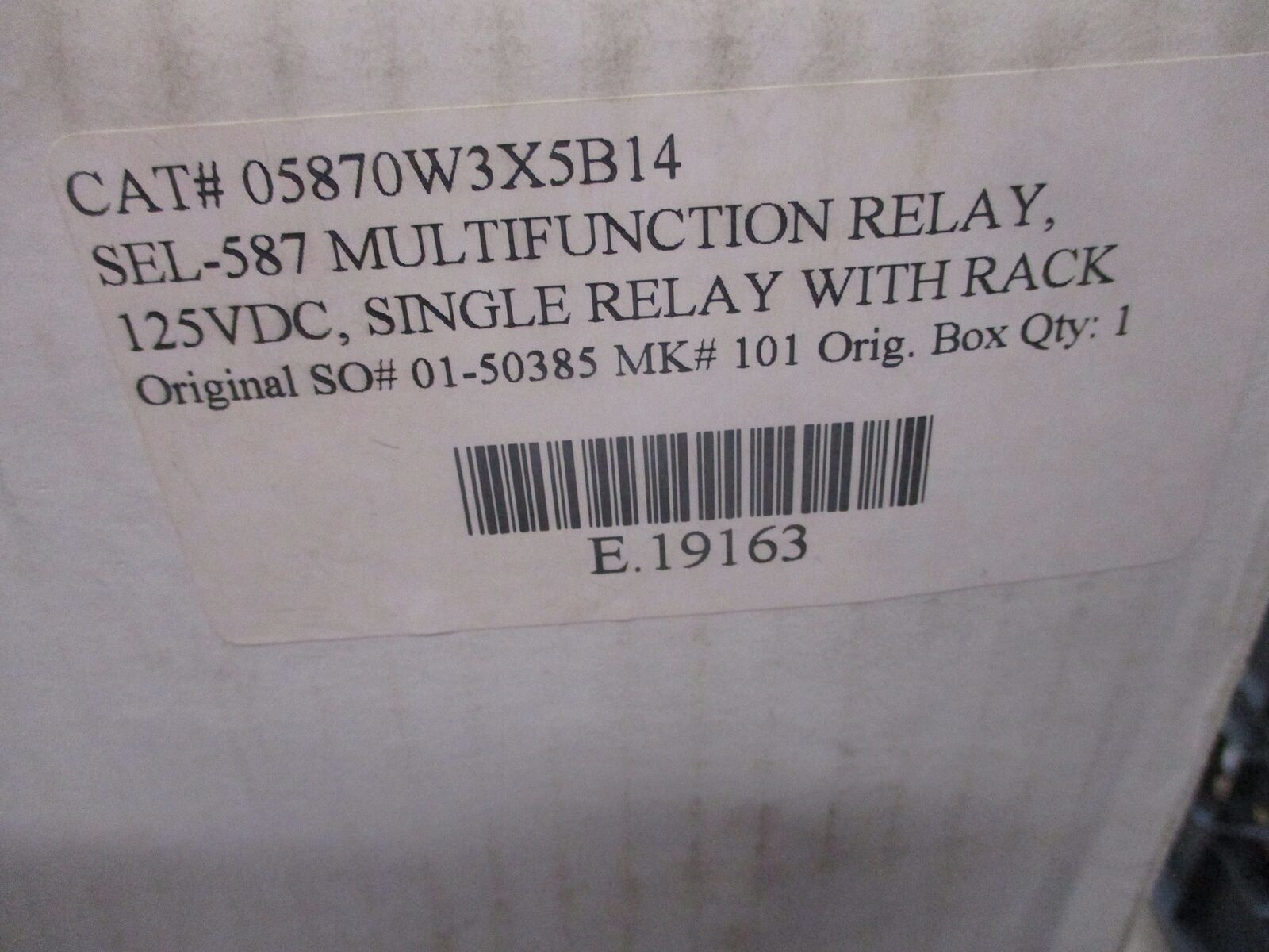 SEL SEL-587 Current Differential Relay/Overcurrent Relay 05870W3X5B14 New Surplu