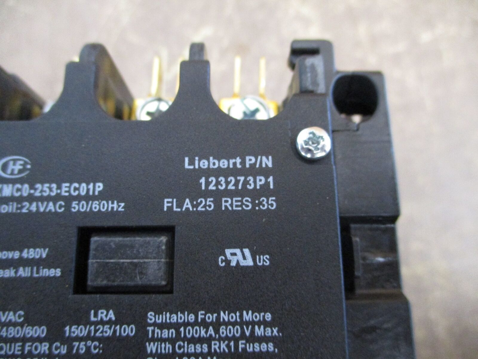 Vertiv Liebert Contactor 123273P1S 24V Coil 25A New Surplus