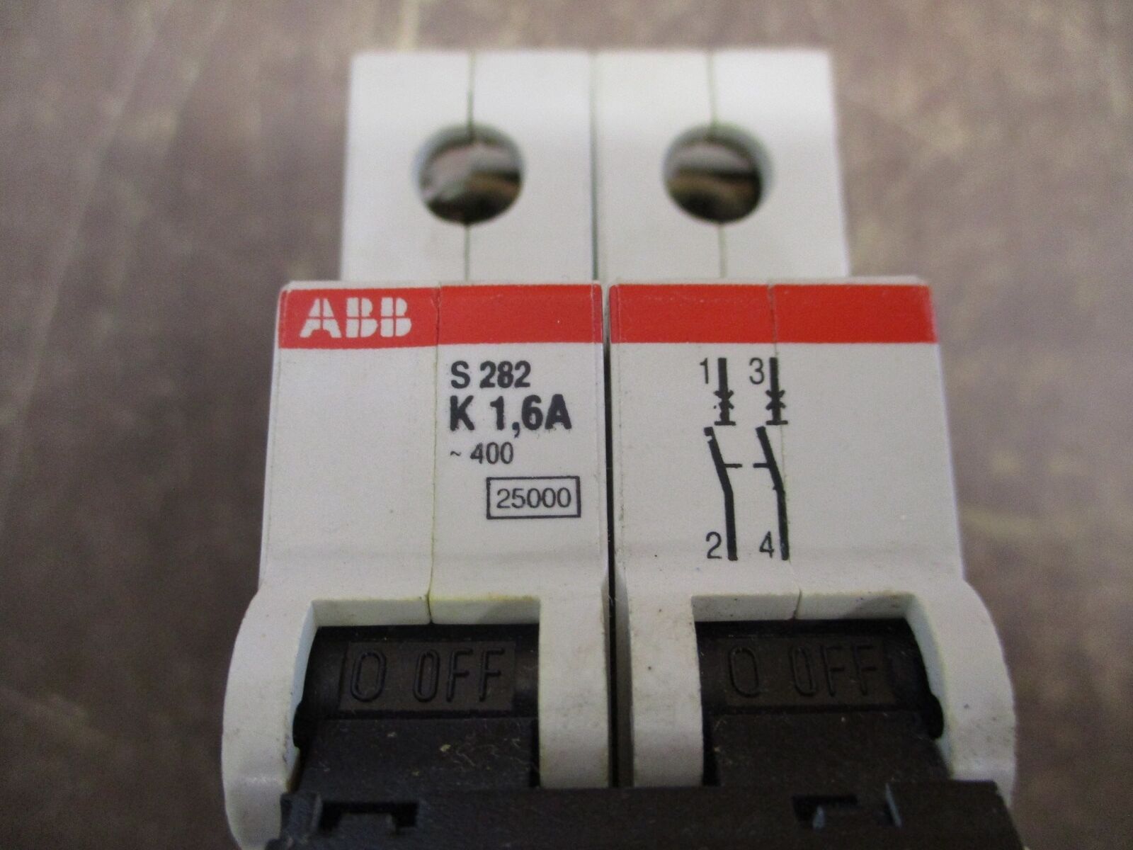 ABB Circuit Breaker S 282 K 1,6A 400V 1.6A 2P *Lot of 2* Used