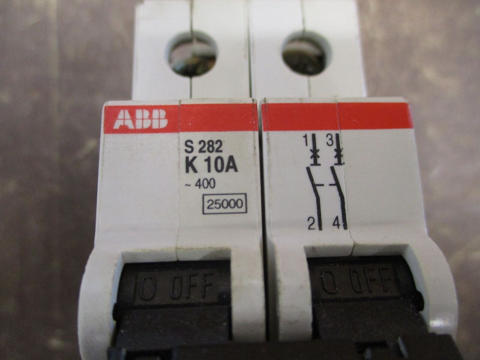 ABB Circuit Breaker S 282 K 10A 400V 10A 2P *Lot of 2* Used