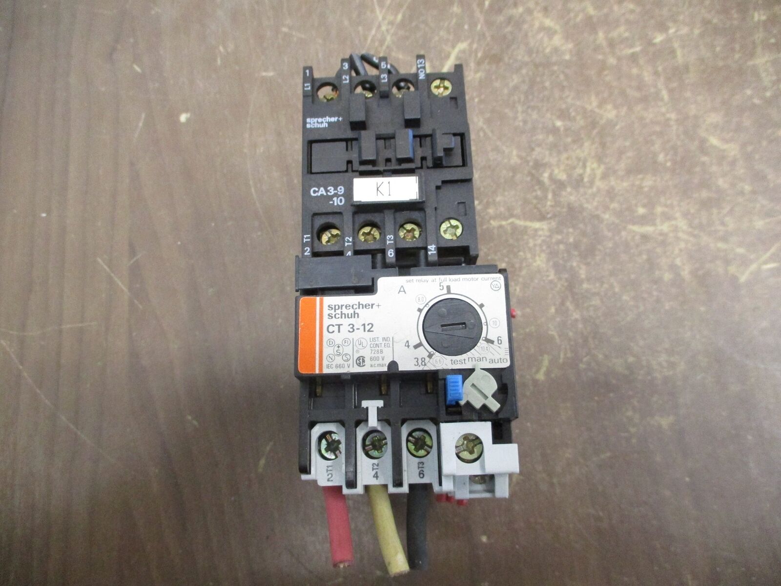 Sprecher + Schuh Starter CA3-9-10/CT 3-12 24V Coil Trip: 3.8-6A Used