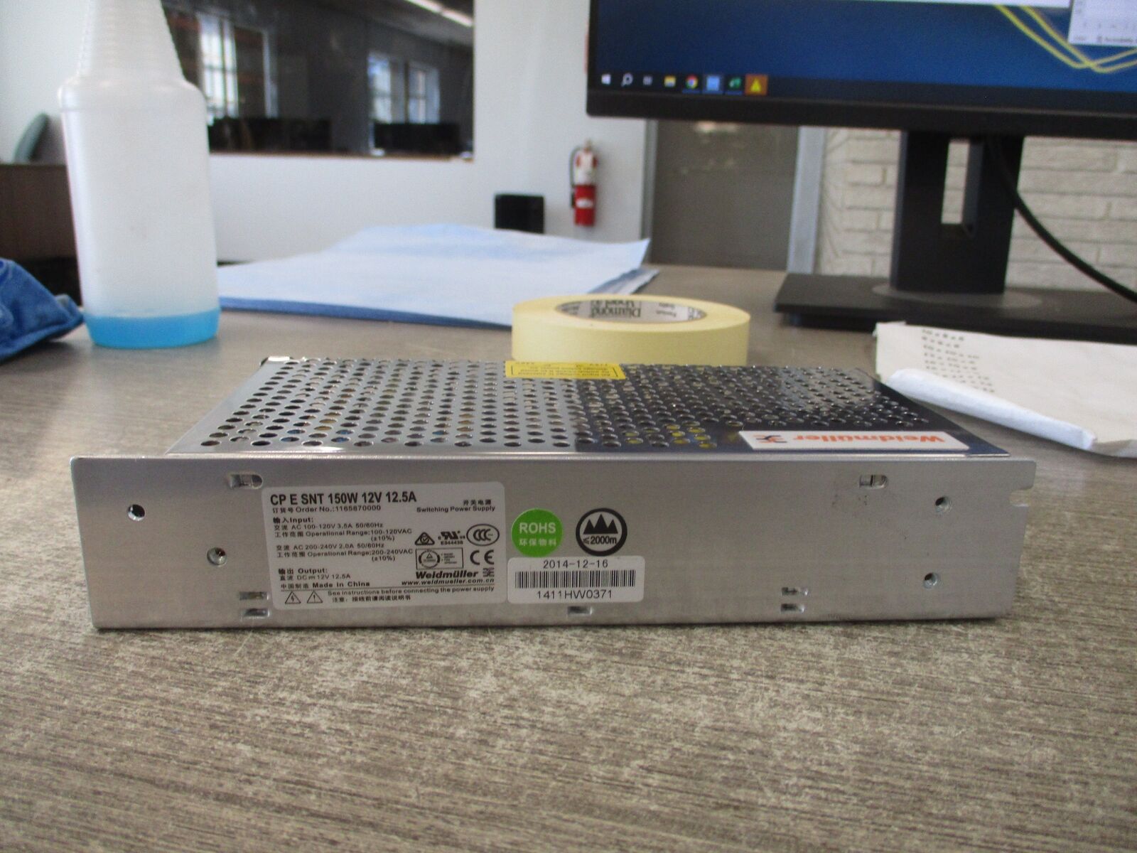 Weidmuller Power Supply 1165870000 CP E SNT 150W 12V 12.5A Input: AC 100-120V 3.