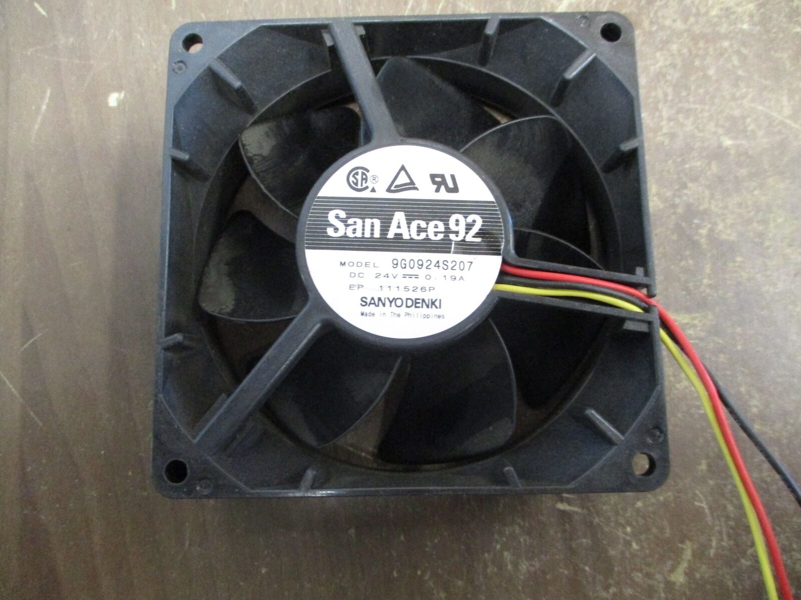 Sanyo Denki San Ace 92 Axial Fan 9G0924S207 24VDC 0.19A Used