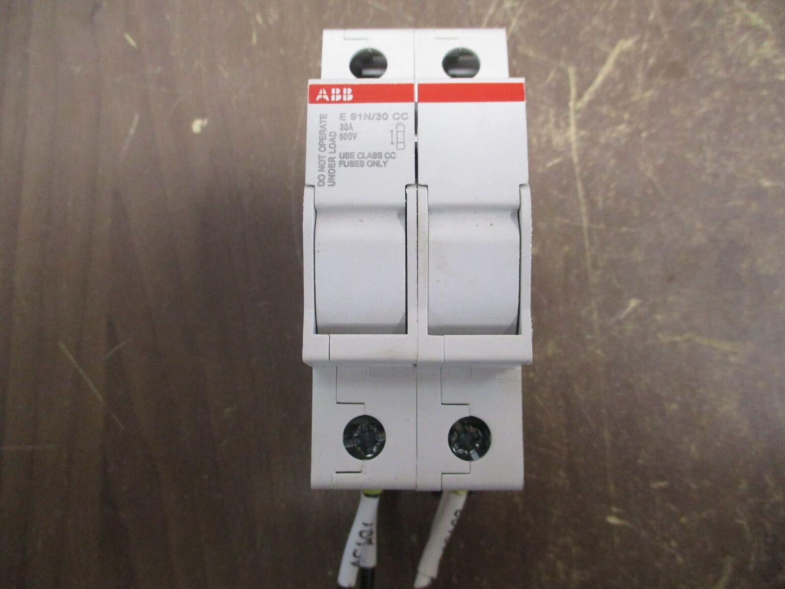 ABB Fuseholder E 91N/30 CC 30A 600V 2P *Lot of 2* Used