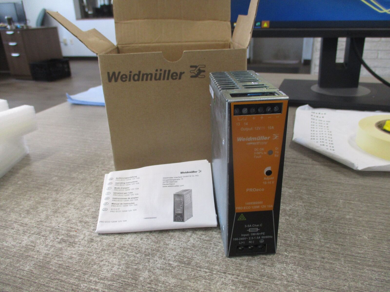 Weidmuller Power Supply 1469580000 120W 12V 10A New Surplus